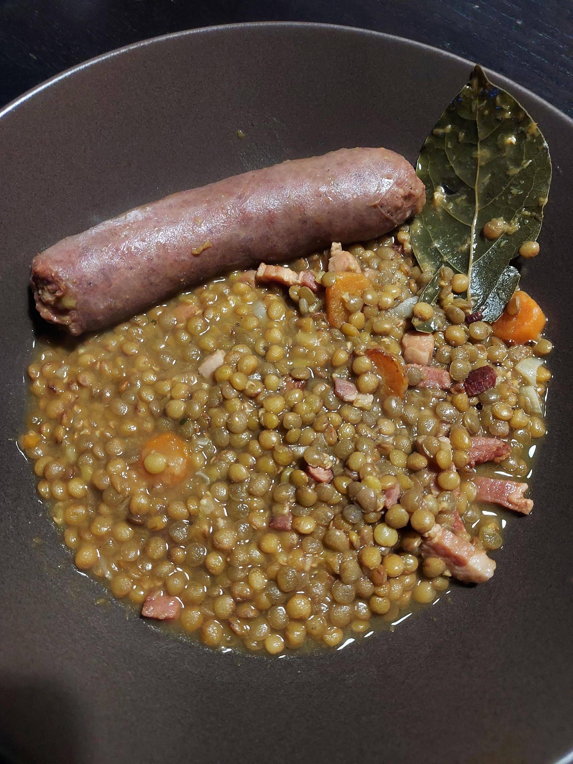 Lentilles blondes saucisses de Toulouse - Recepten Cookeo | Moulinex