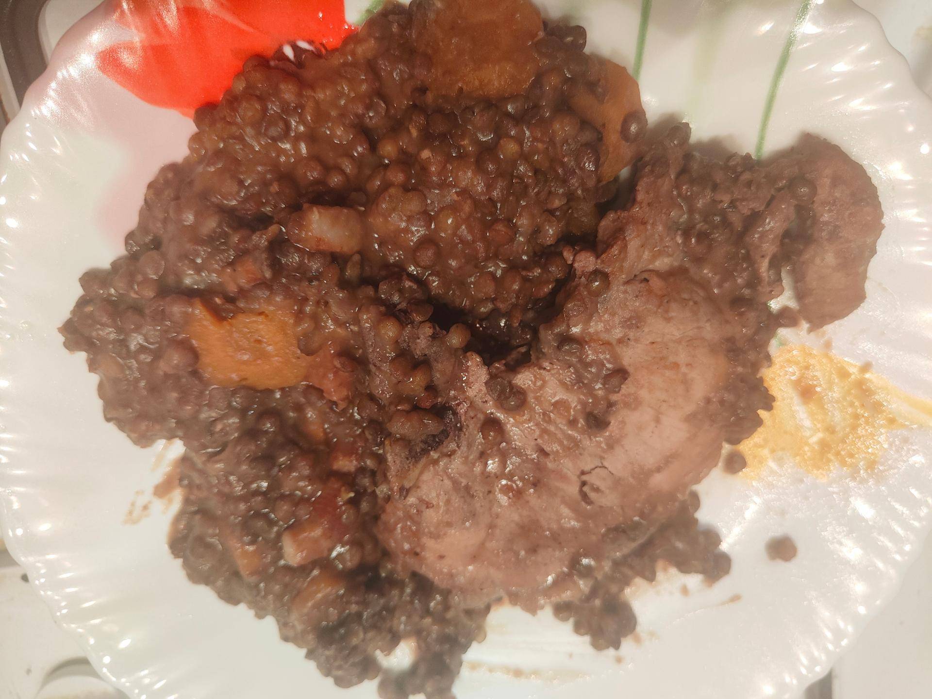 Côte de porc aux lentilles - Recepten Cookeo | Moulinex