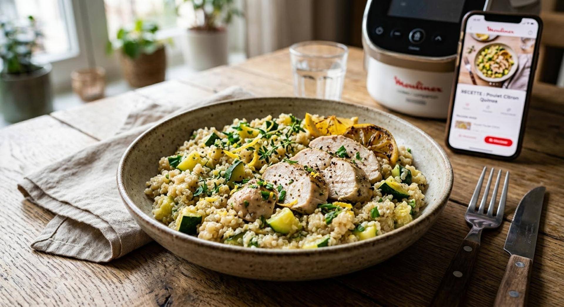Poulet citron, courgettes & quinoa - Recette Cookeo 9in1 | Moulinex