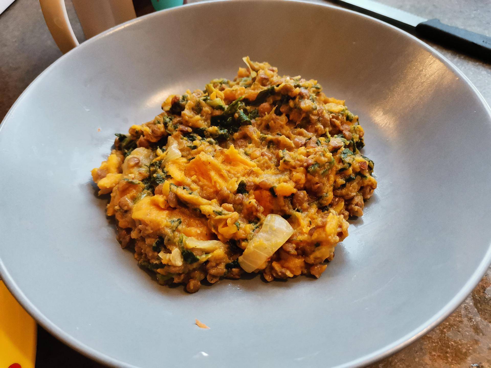 Curry de patate douce, lentilles et épinard - Recette Cookeo | Moulinex