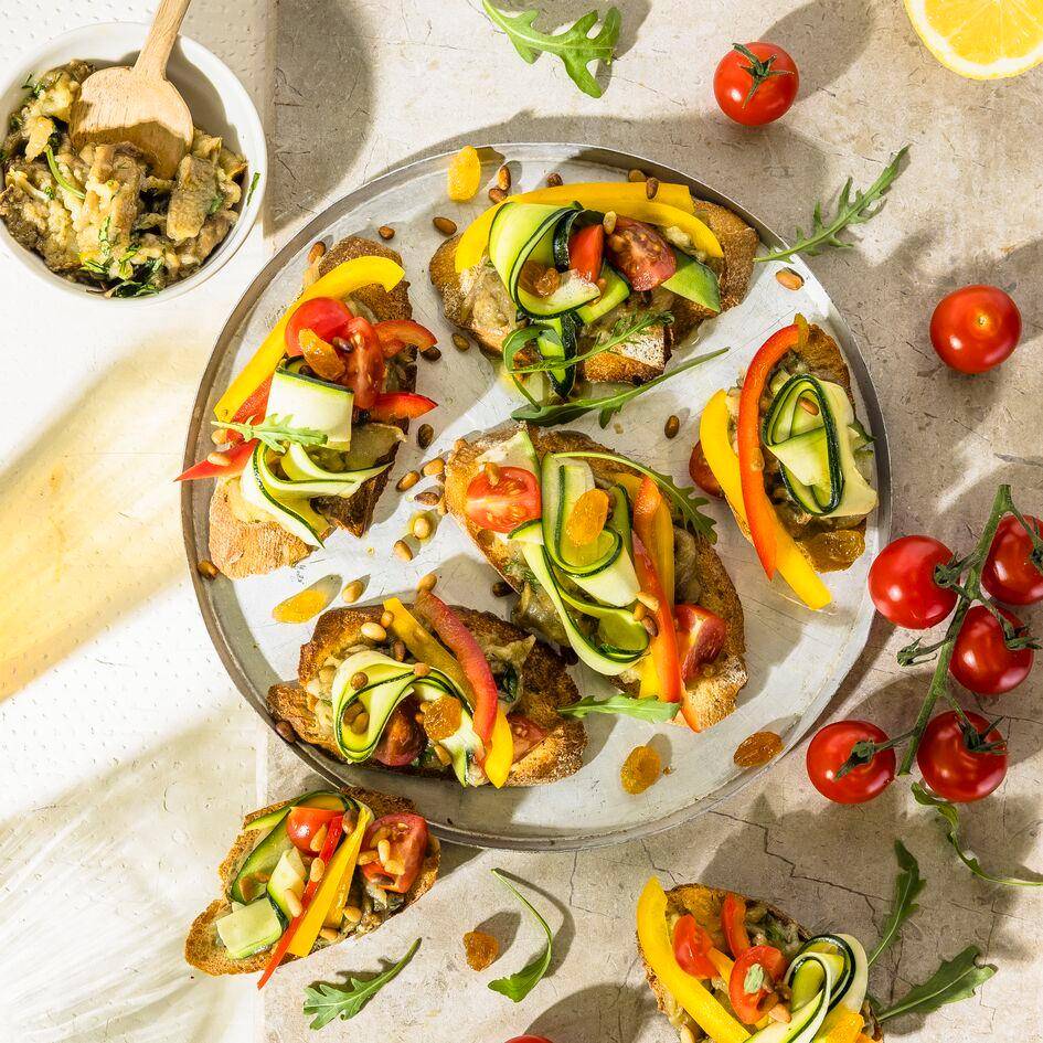 Tartines de légumes et caviar d'aubergine - Recepten Easy Fry Compact | Moulinex