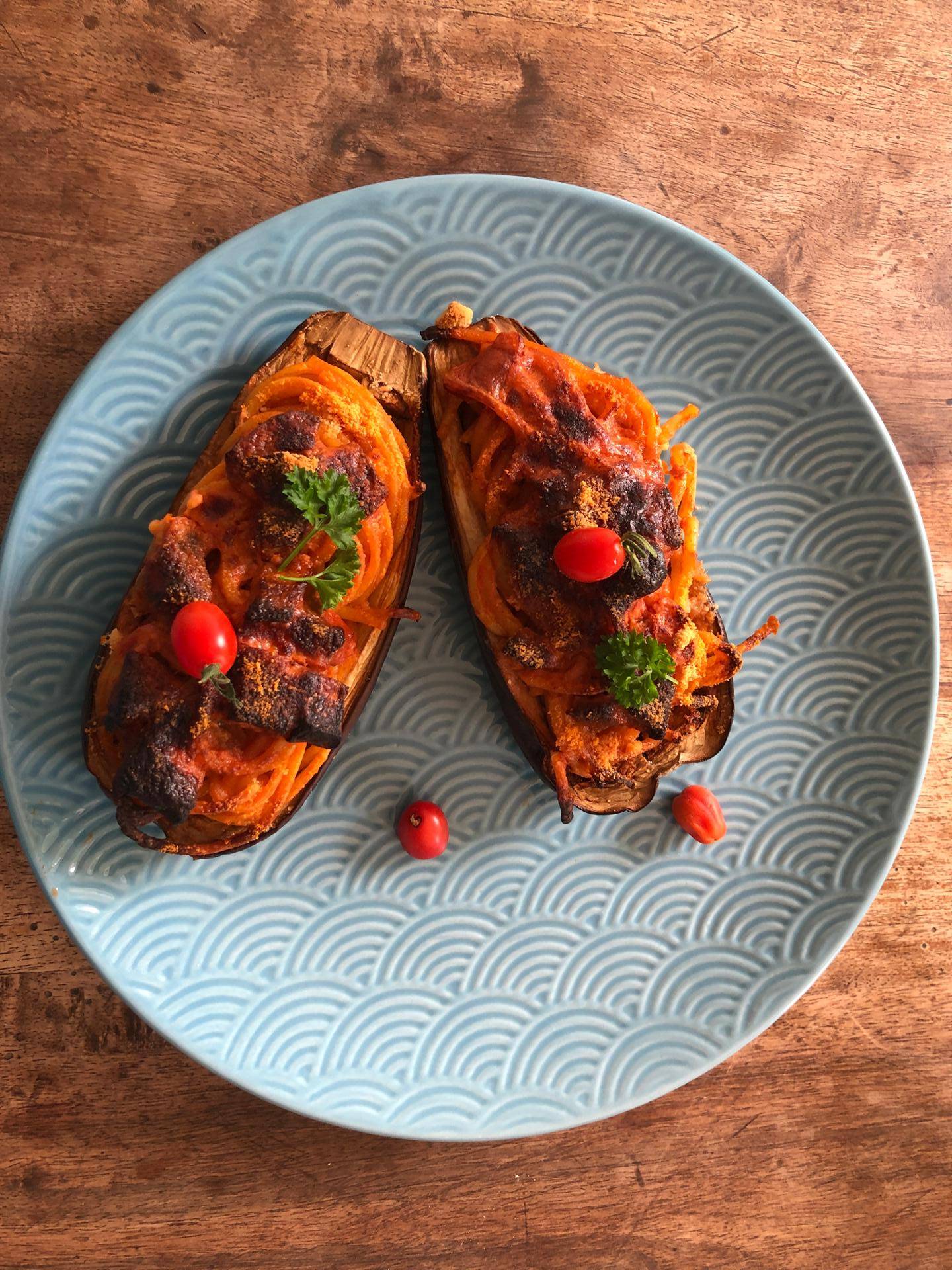 Aubergine farcie au spaghetti - Recepten Companion Connect XL | Moulinex