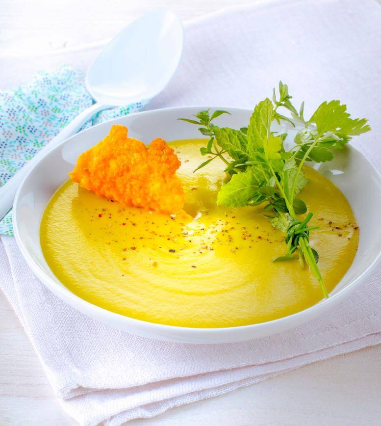 Velouté de fèves, bouquet d’herbes - Recette Companion Connect | Moulinex