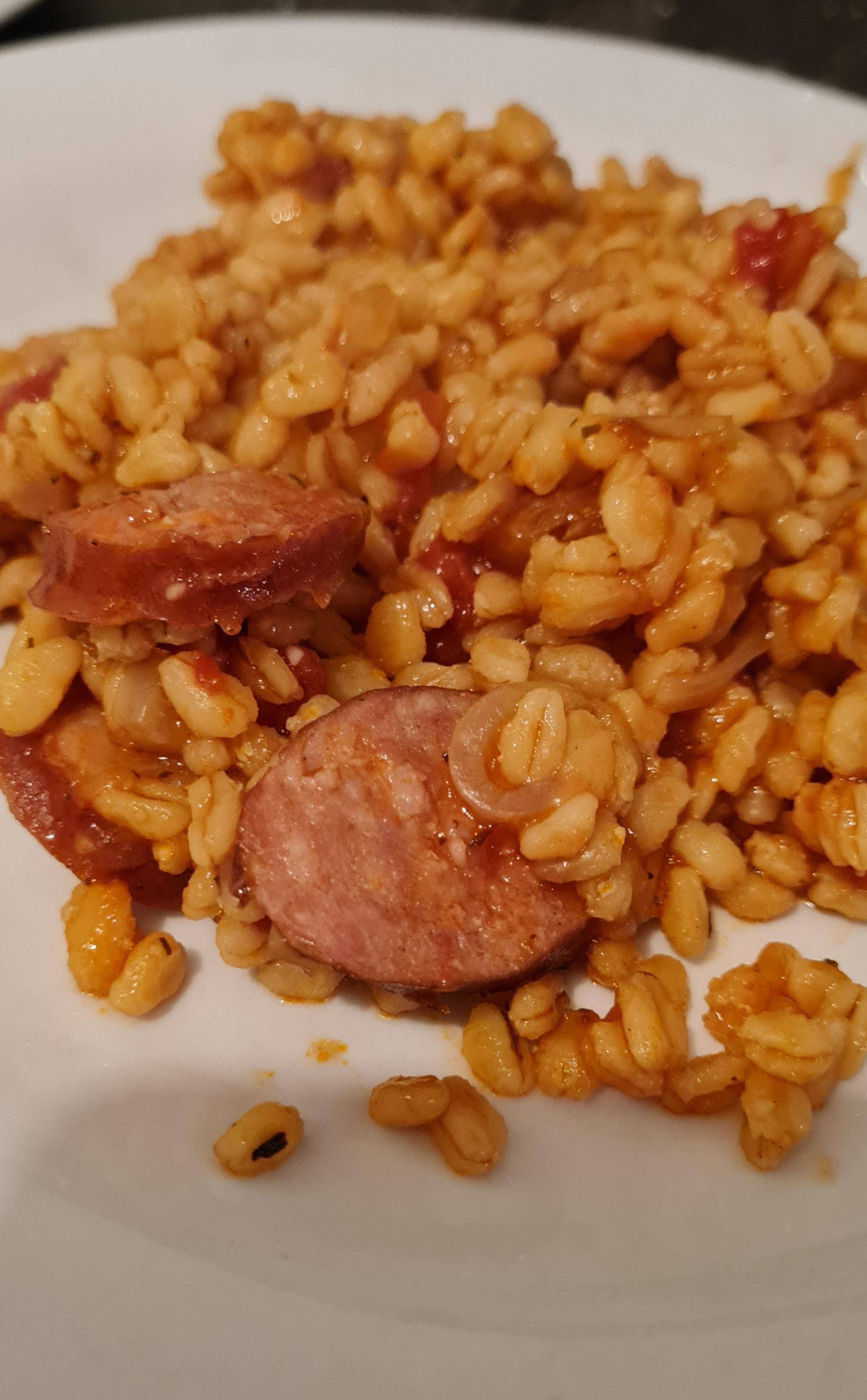 Blé, saucisses fumées à la tomate - Recepten Cookeo | Moulinex