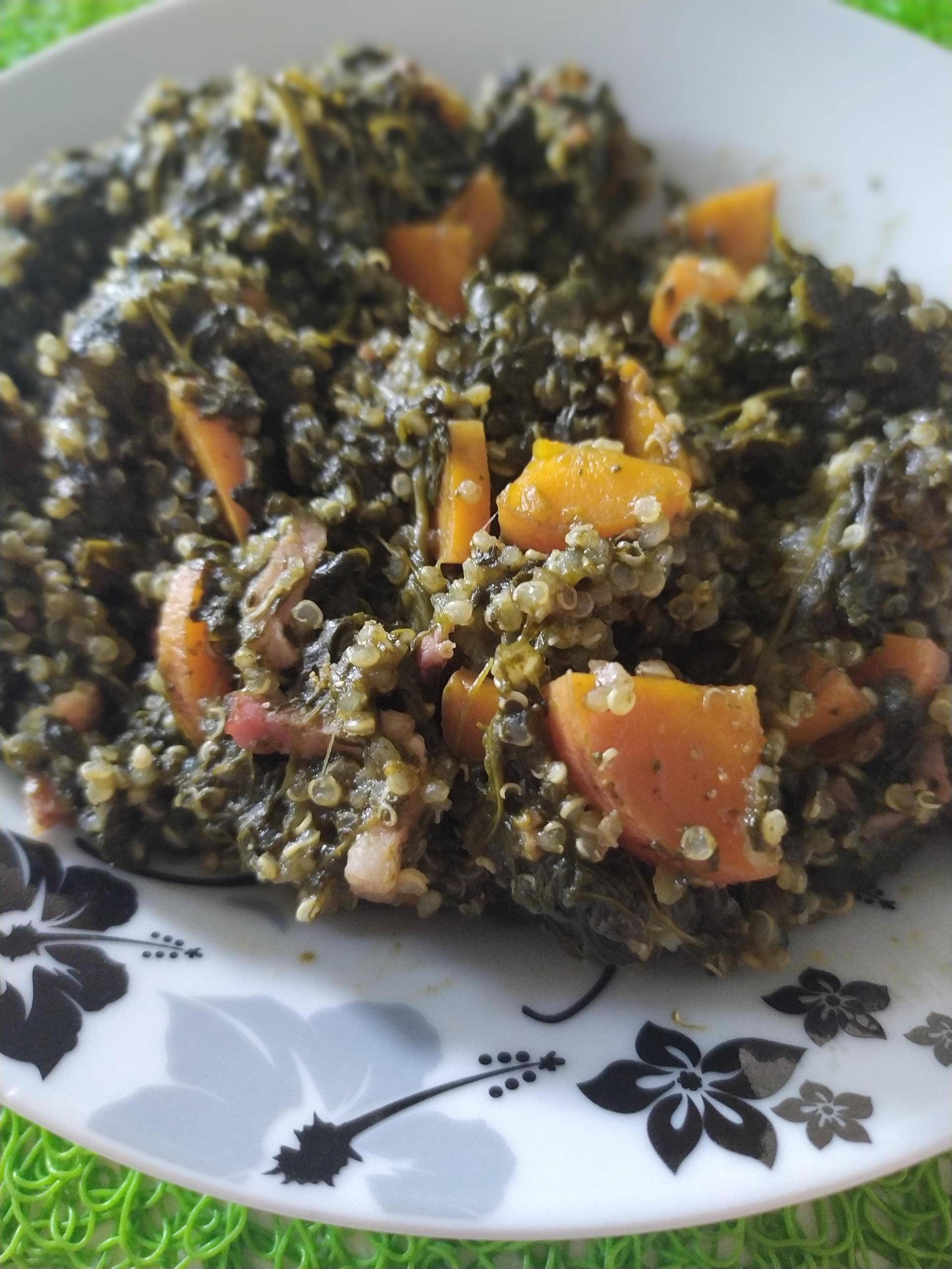 Quinoa épinards carottes lardons - Recepten Cookeo | Moulinex