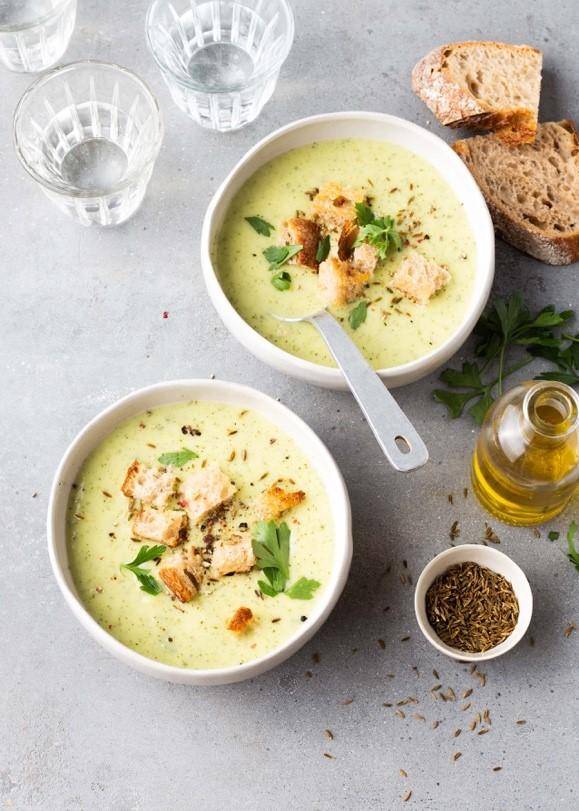 Soupe courgettes vache qui rit et cumin - Recepten undefined | Moulinex