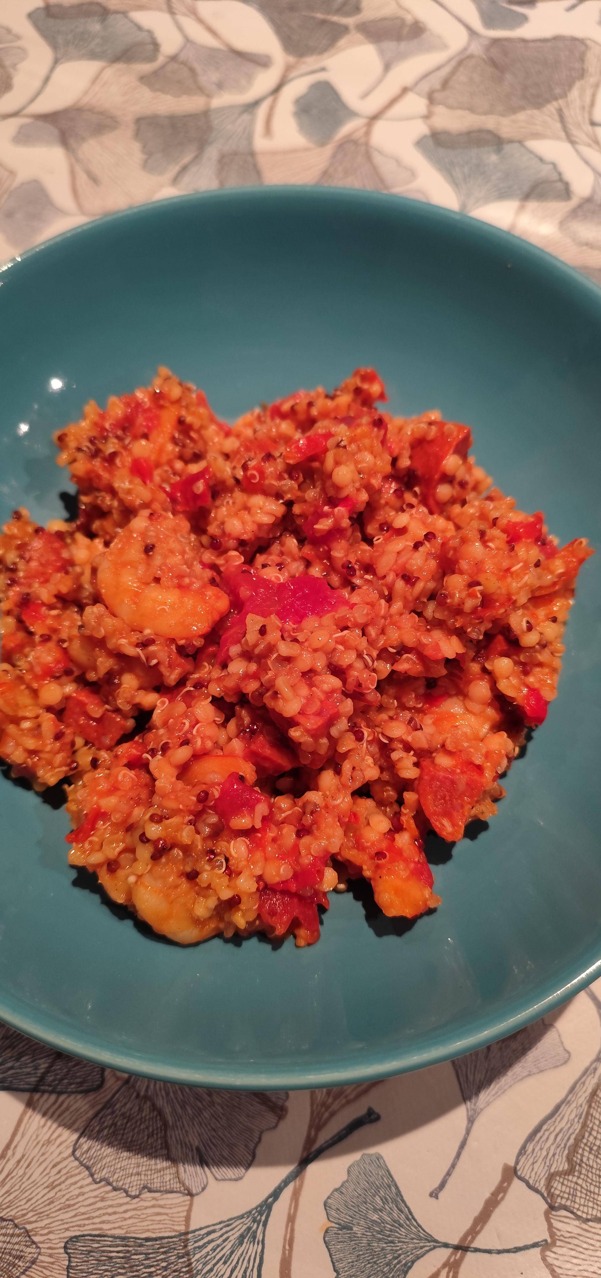 Quinoa chorizo crevettes - Recette Cookeo | Moulinex