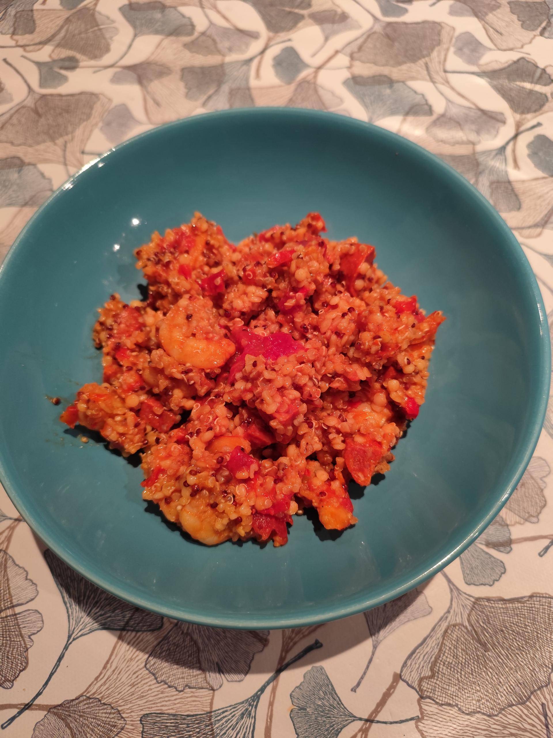 Quinoa chorizo crevettes - Recette Cookeo | Moulinex