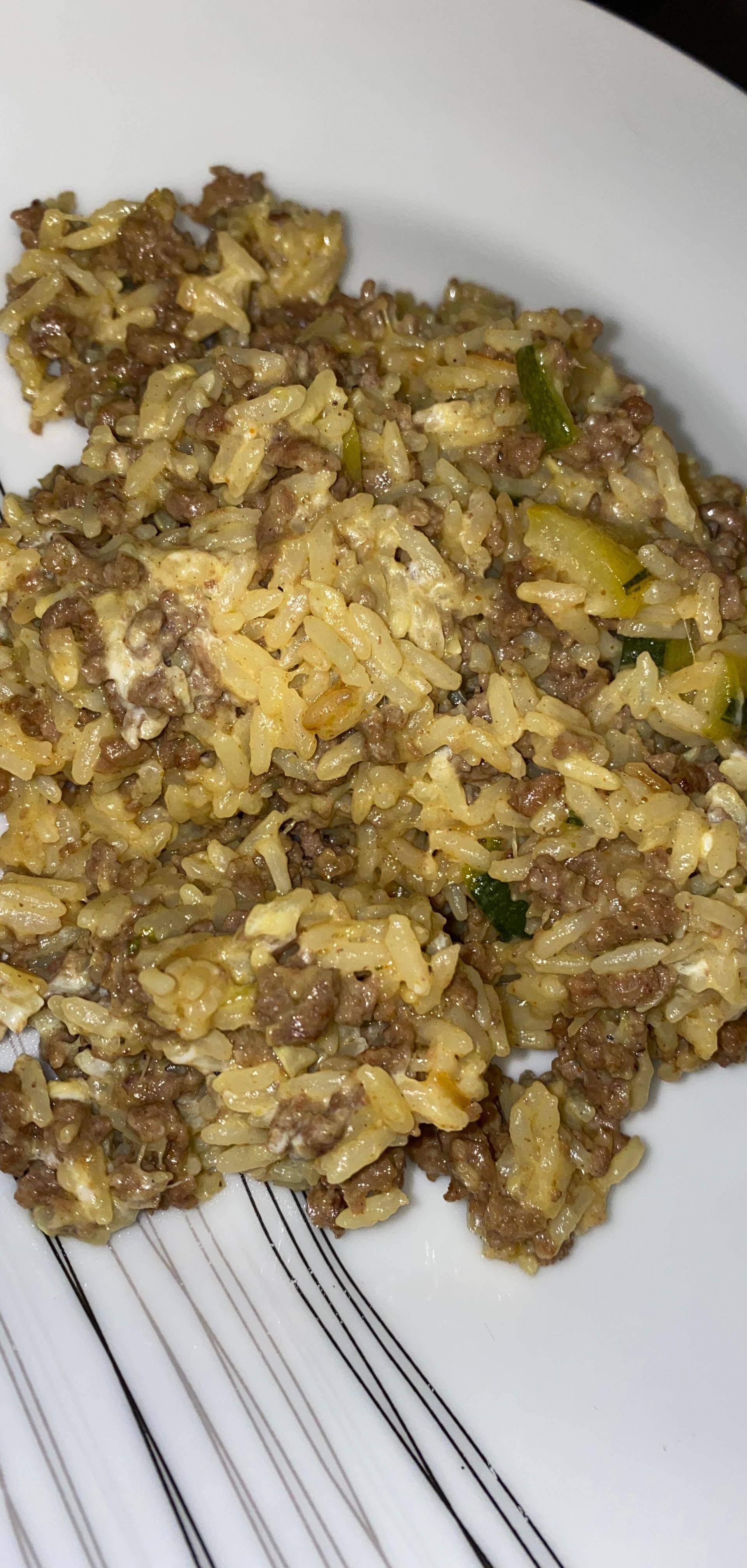 Riz aux épices courgette, viande hachée et vache qui rit - Recette Cookeo | Moulinex