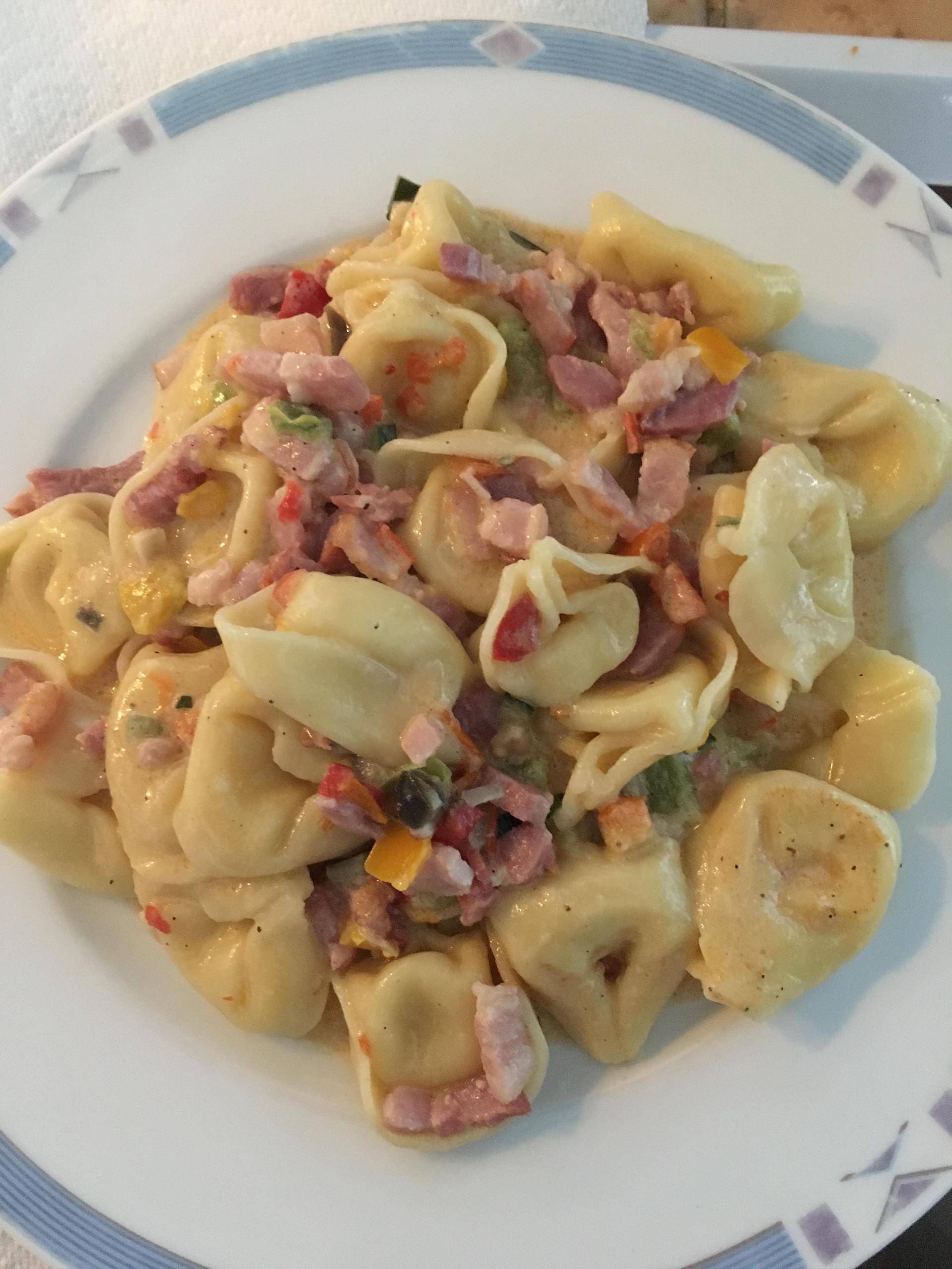 Tortellini au fromage lardon et légumes - Recepten Cookeo V3 | Moulinex