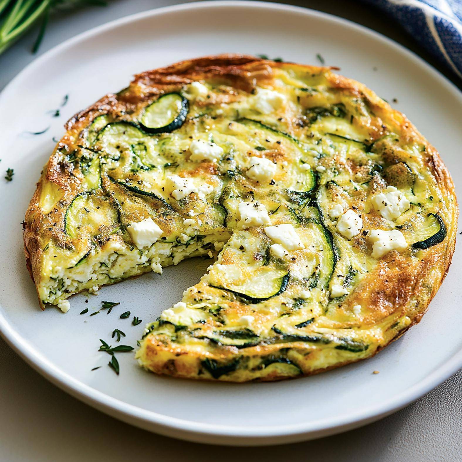 Frittata aux courgettes et à la feta - Recette Cookeo | Moulinex