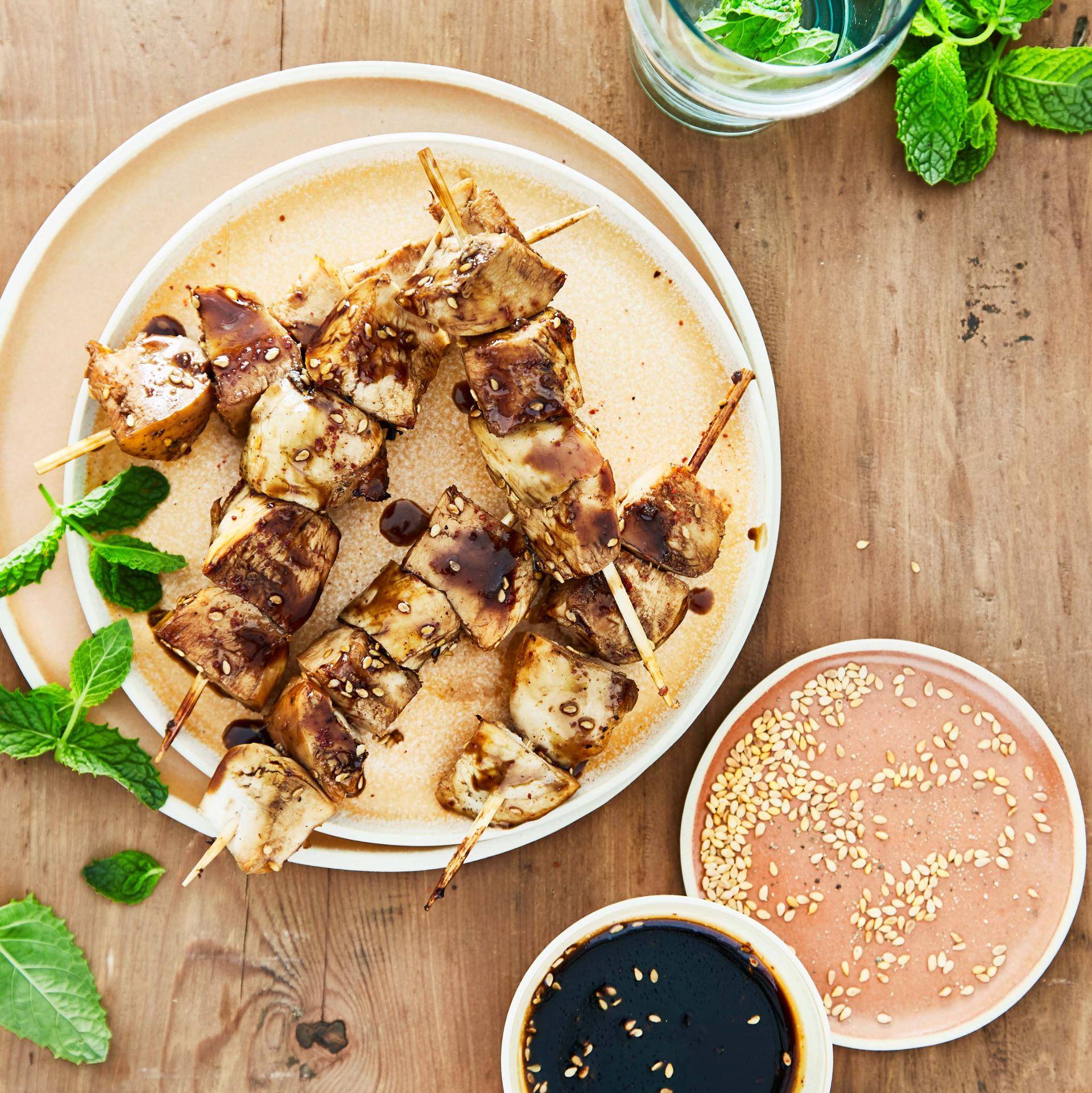 Brochettes de poulet à l’asiatique - Recette Cook'in One | Moulinex