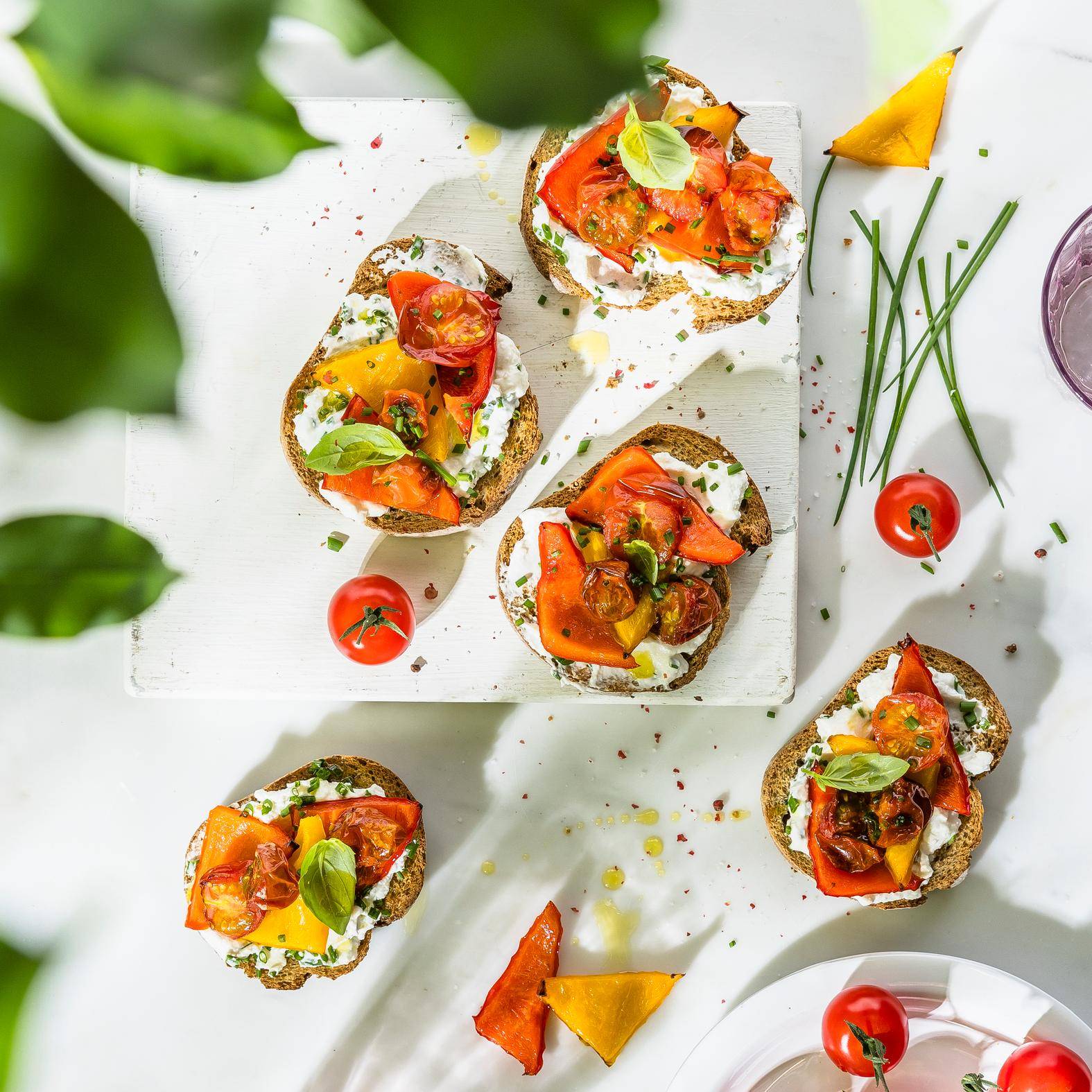 Bruschetta avec poivronnade - Recepten Easy Fry Compact | Moulinex