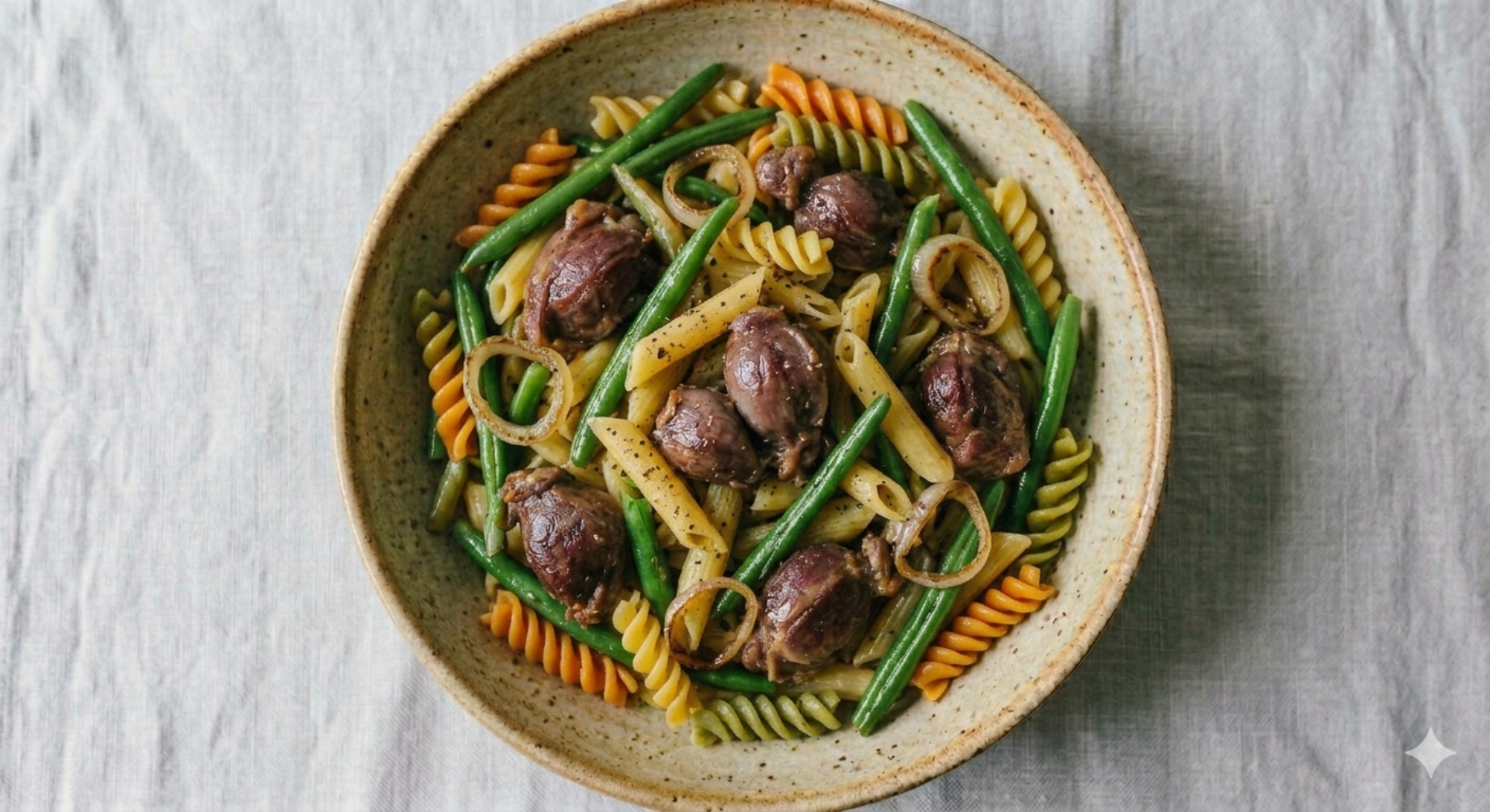 Pâtes aux gésiers confits & haricots verts - Recette Cookeo V3 | Moulinex