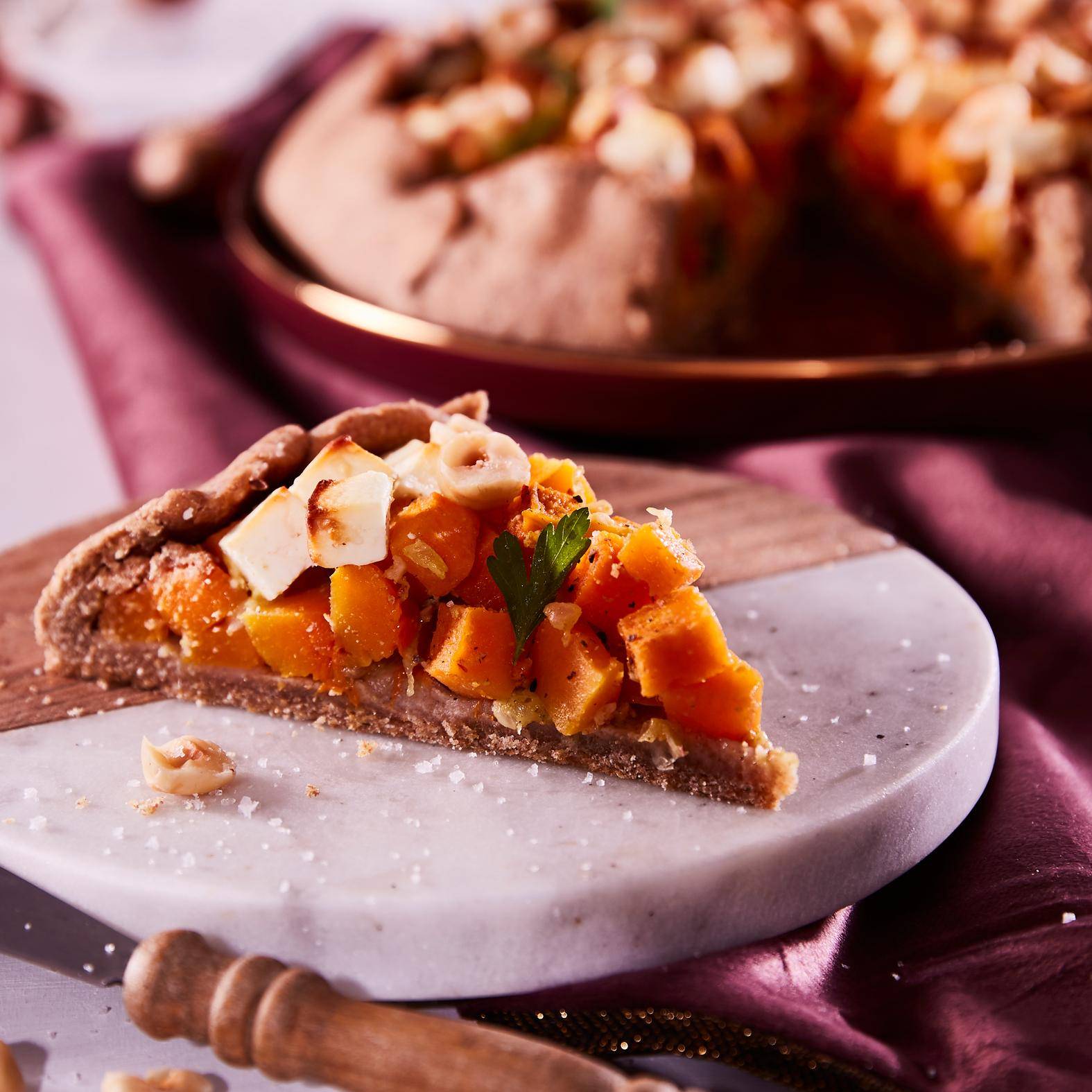 Tarte rustique butternut et feta - Recette Click&Cook | Moulinex