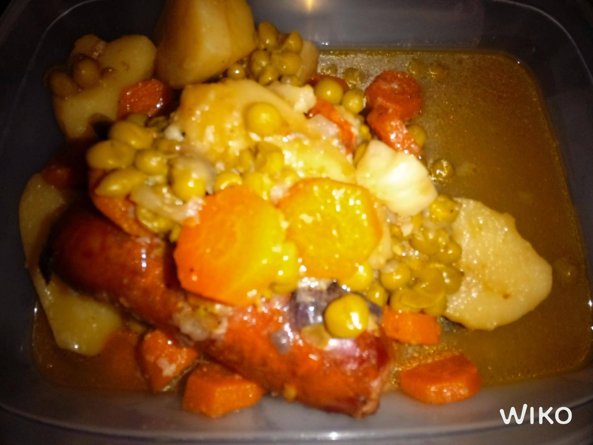 Saucisse fumée petits pois, carottes, pomme de terre - Recette Cookeo | Moulinex