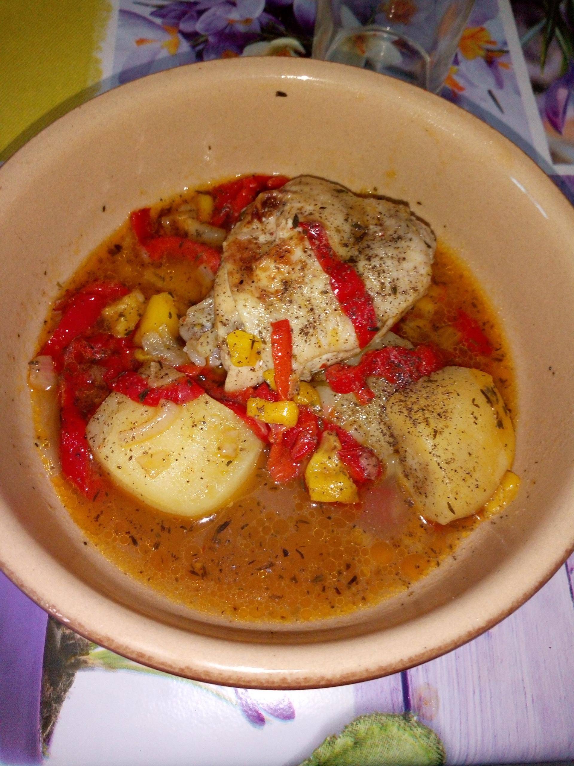 Poulet et ses poivrons pomme de terre - Recepten Cookeo | Moulinex