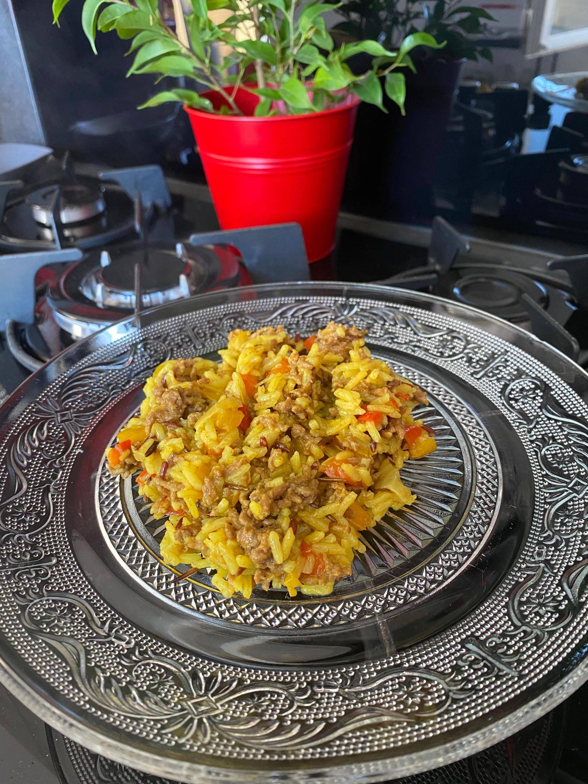 Riz pilaf au boeuf épicé et au poivrons - Recepten Cookeo | Moulinex