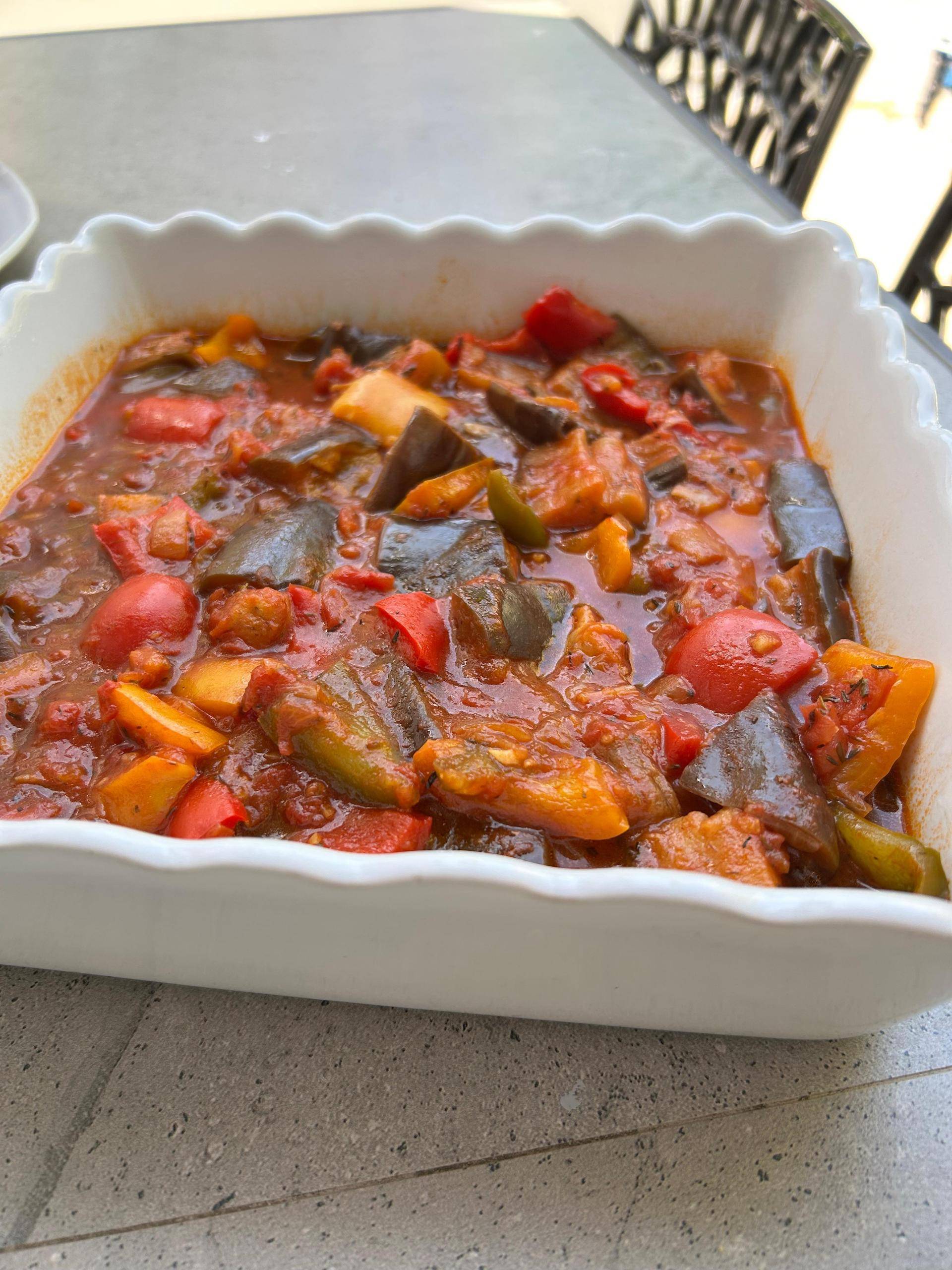 Aubergines et poivrons à la tomate - Recepten Cookeo V3 | Moulinex