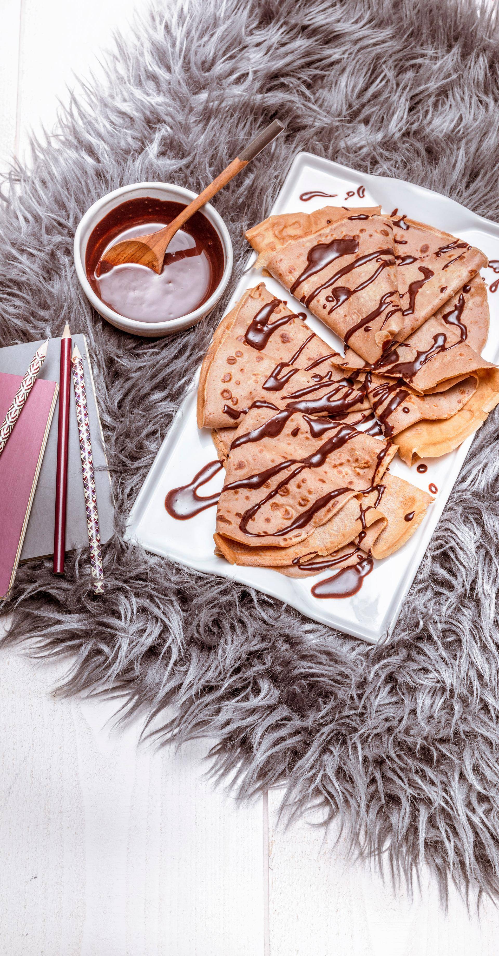 Crêpes à la farine de châtaigne et chocolat fondu - Recette Companion | Moulinex
