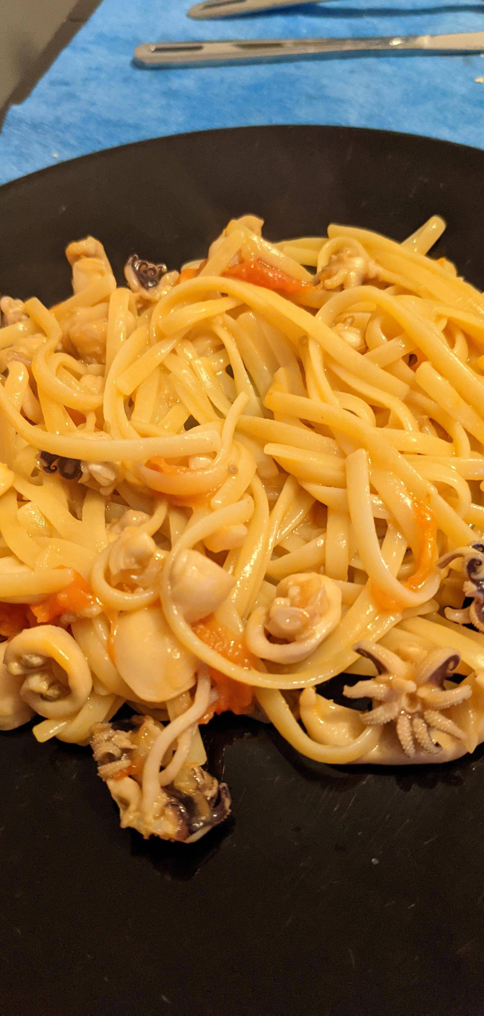Spaghetti aux seiches - Recette Companion Connect XL | Moulinex