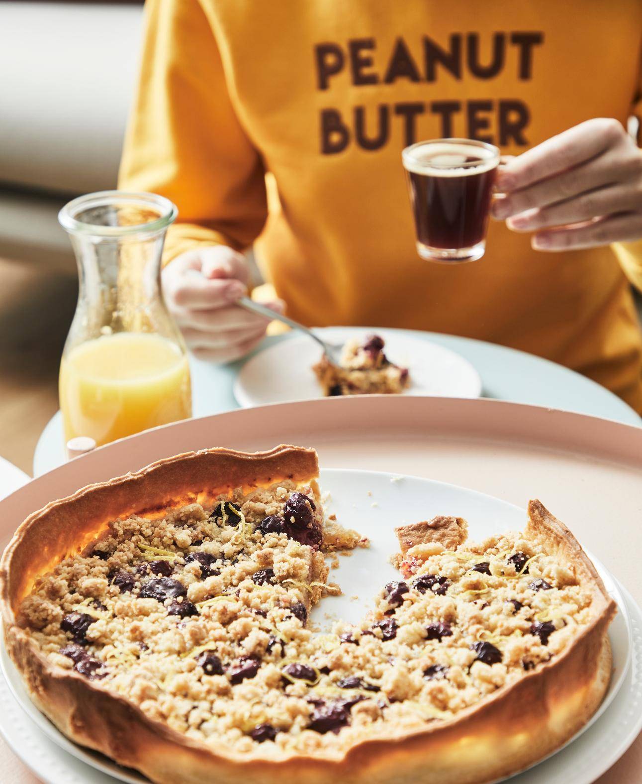 Tarte crumble citron griottes - Recette Easy Fry XL Surface | Moulinex