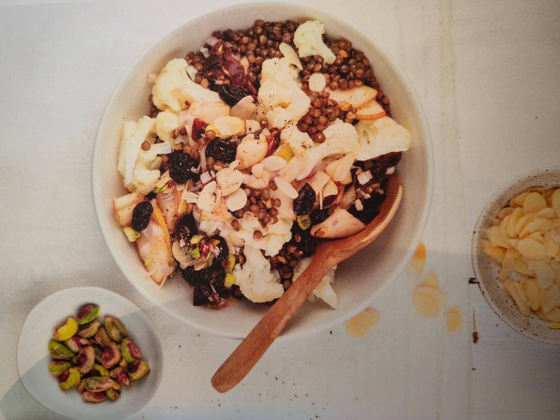 Chou-fleur vapeur et crumble de fruits secs - Recette Companion Connect XL | Moulinex