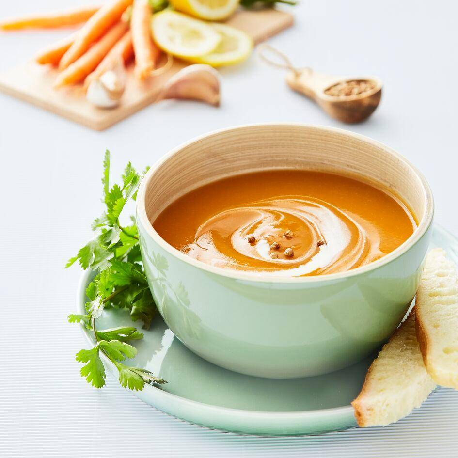 Soupe froide de carottes, coriandre et citron - Recepten Perfectmix Cook | Moulinex