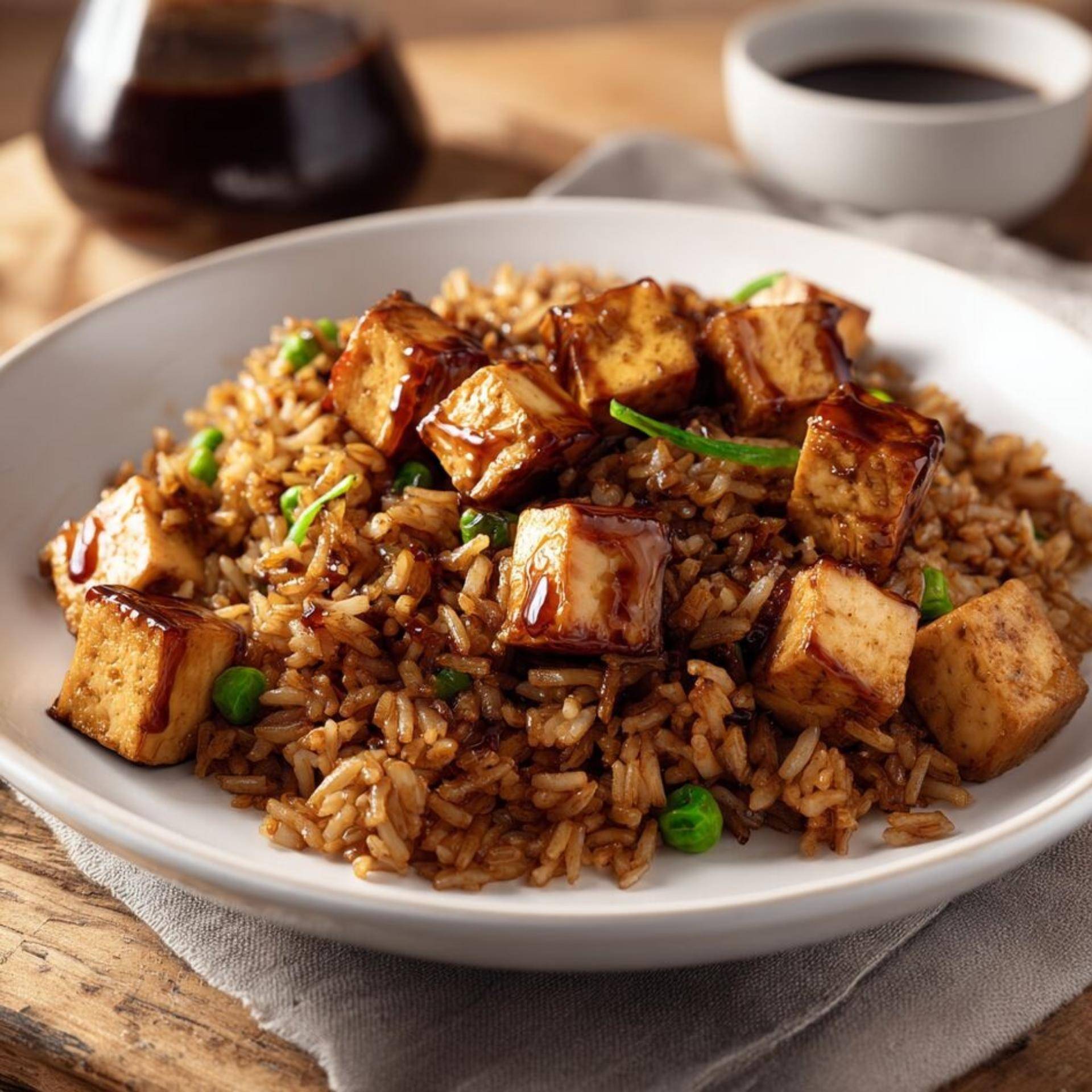 Riz cantonais au tofu mariné croustillant - Recette Companion Connect | Moulinex