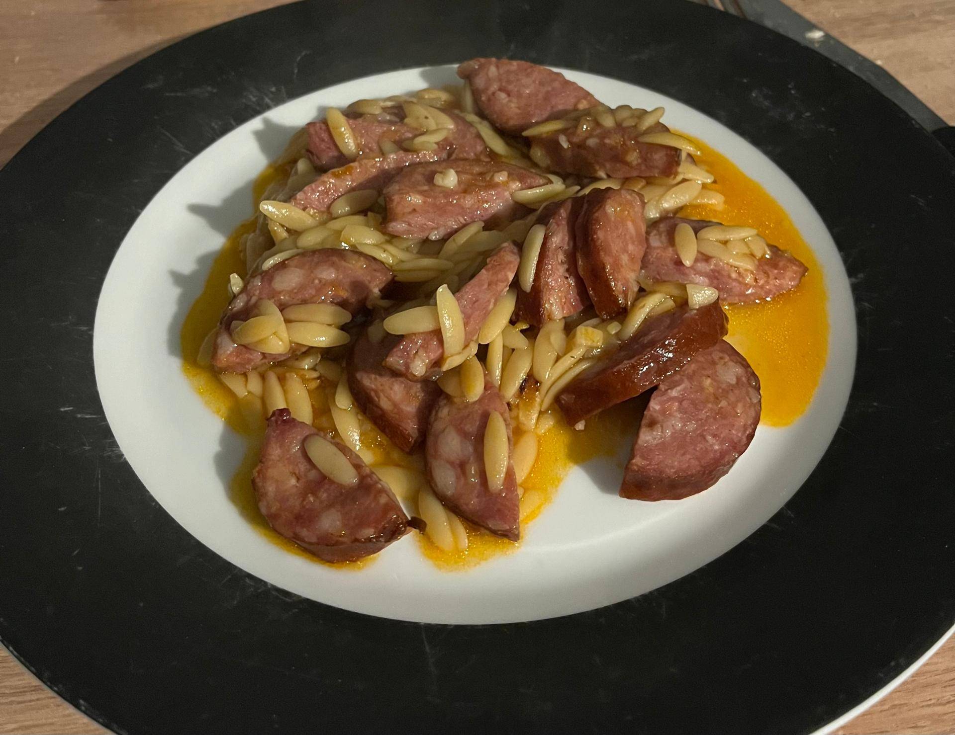 Orzo et sa saucisse de morteau - Recepten Cookeo | Moulinex