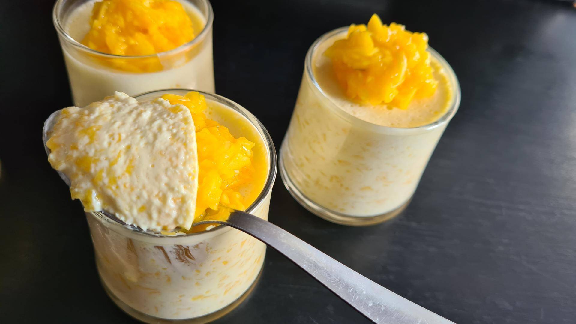 Verrines à la mangue fraîche ( ig bas, low carb) - Recette Companion Connect XL | Moulinex
