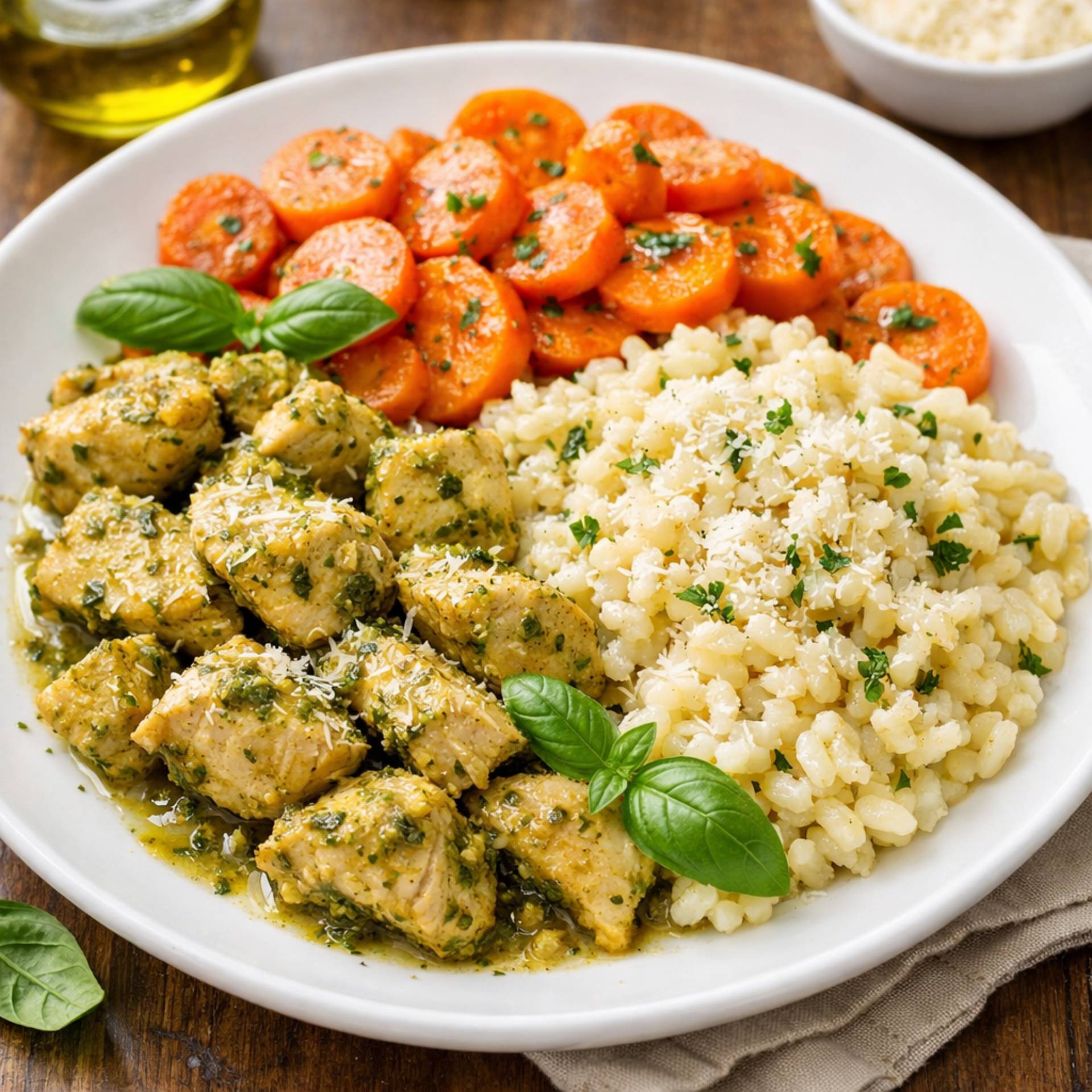 Poulet au pesto, carottes & risotto - Recette Cookeo 9in1 | Moulinex