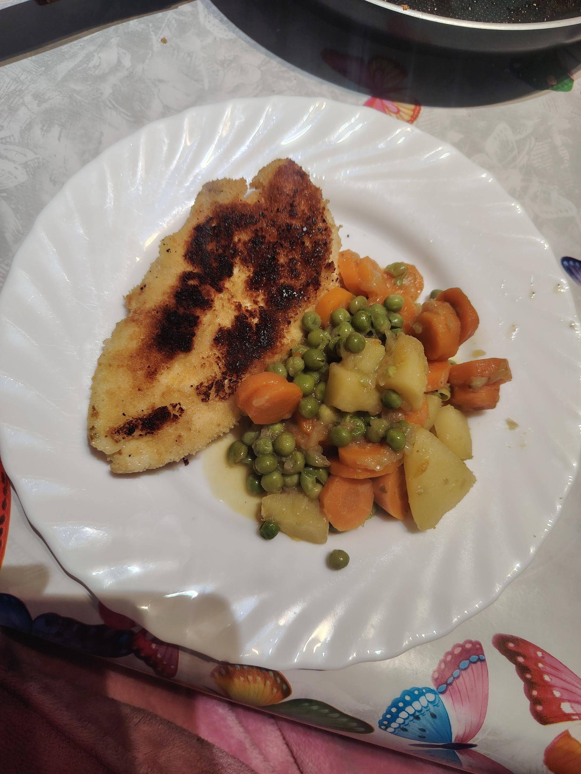 Escalopes de poulet à la viennoise et ses légumes - Recepten Cookeo | Moulinex