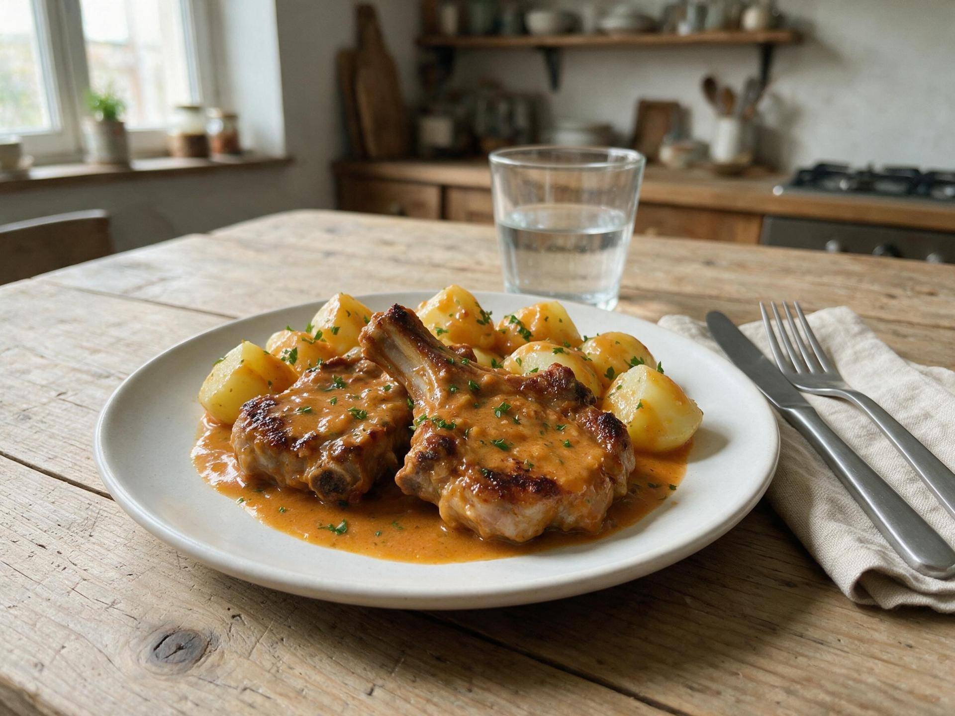 Côtes de porc sauce charcutière - Recette Cookeo Infinity Autostir | Moulinex