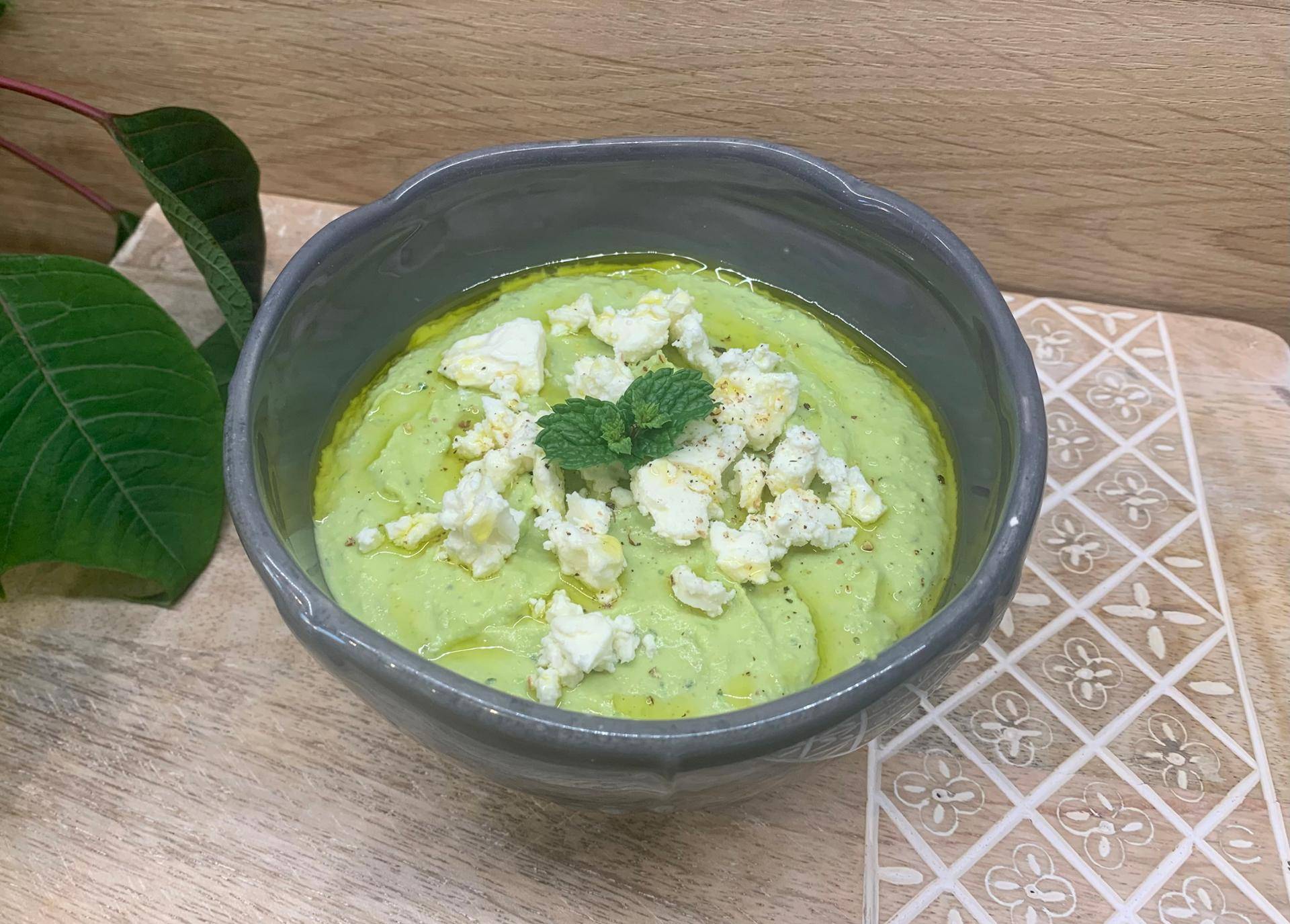 Houmous petit pois fêta - Recette Companion Connect XL | Moulinex