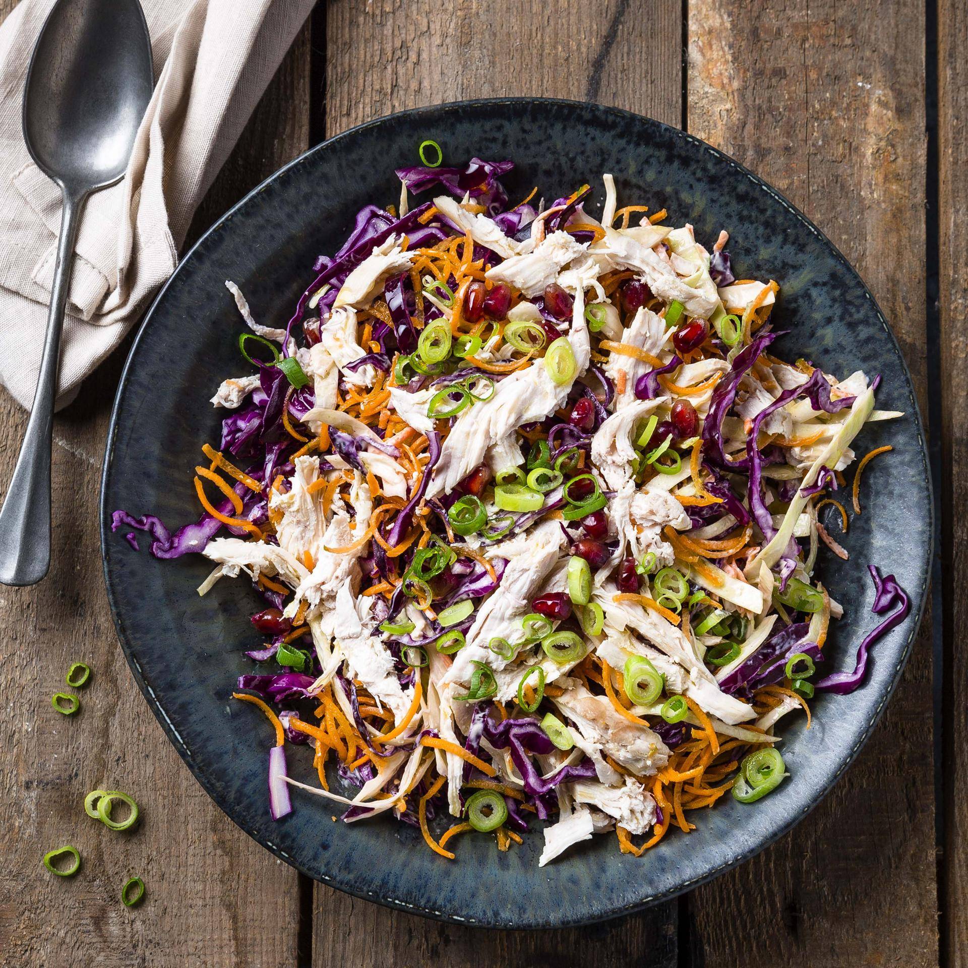 Coleslaw au poulet - Recepten Cuiseur vapeur | Moulinex