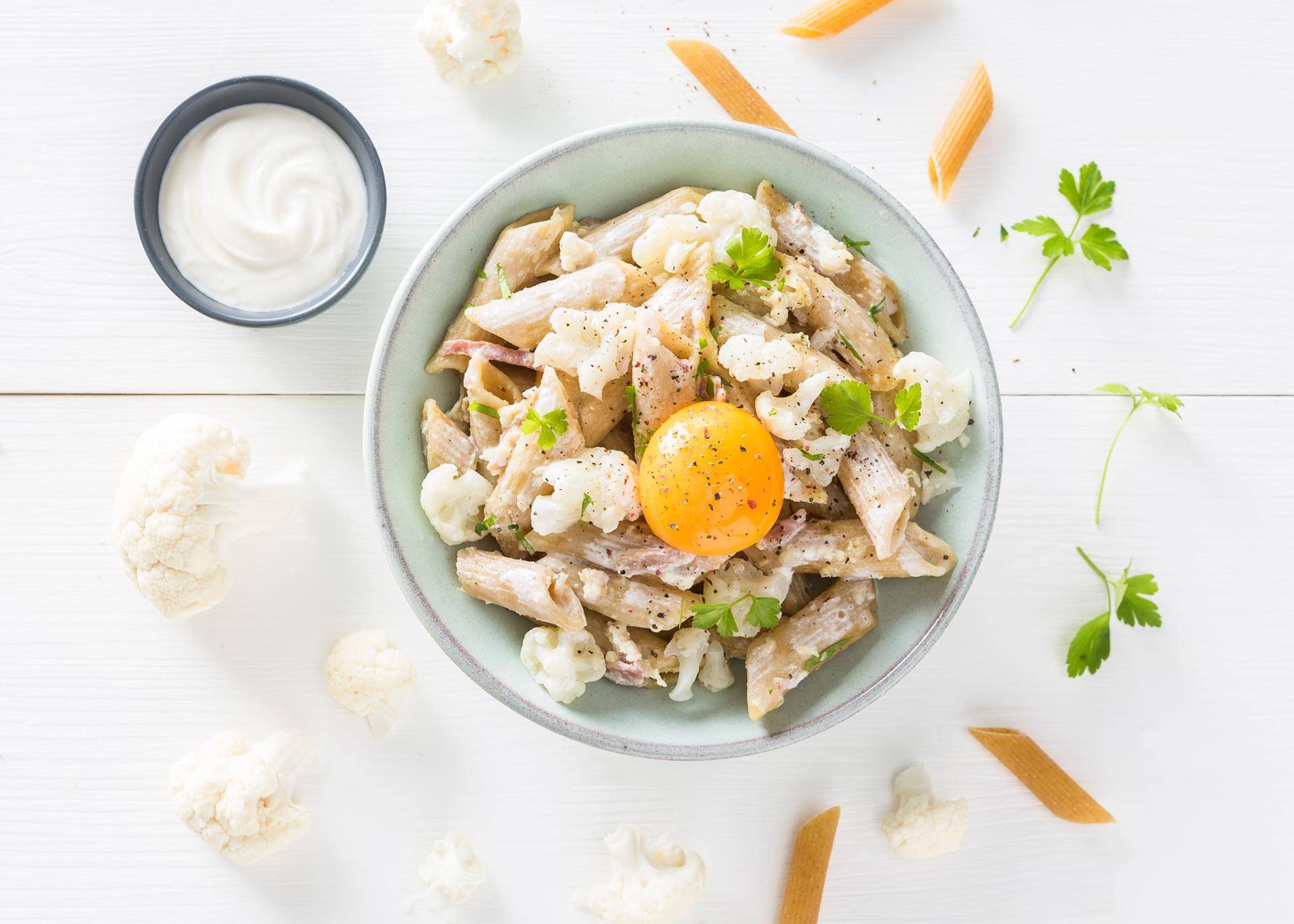 Penne au chou-fleur et œuf - Recette Cookeo | Moulinex