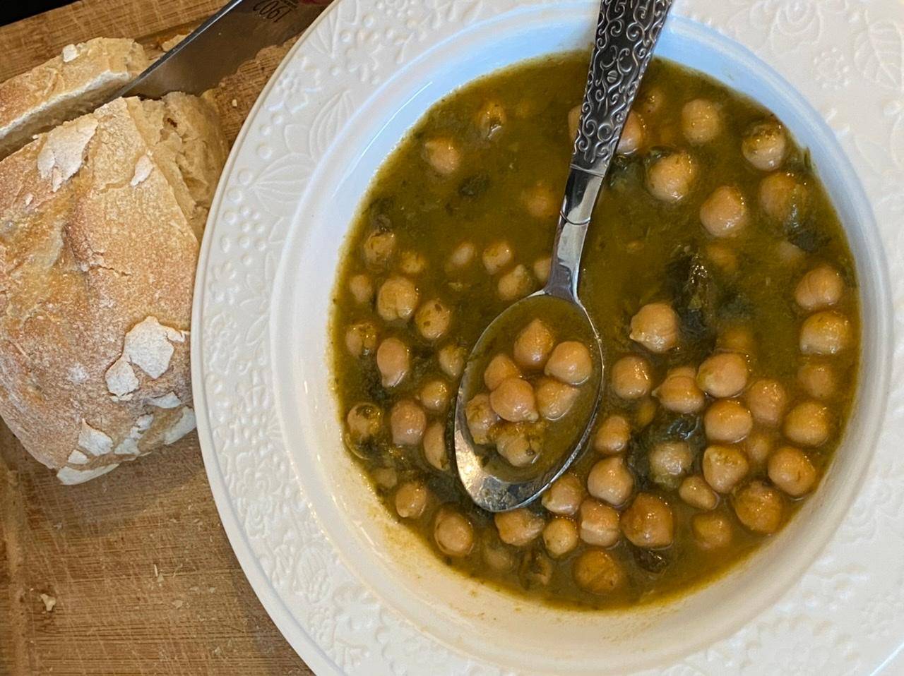 Pois chiches secs aux épinards pour congeler - Recette Companion Connect XL | Moulinex