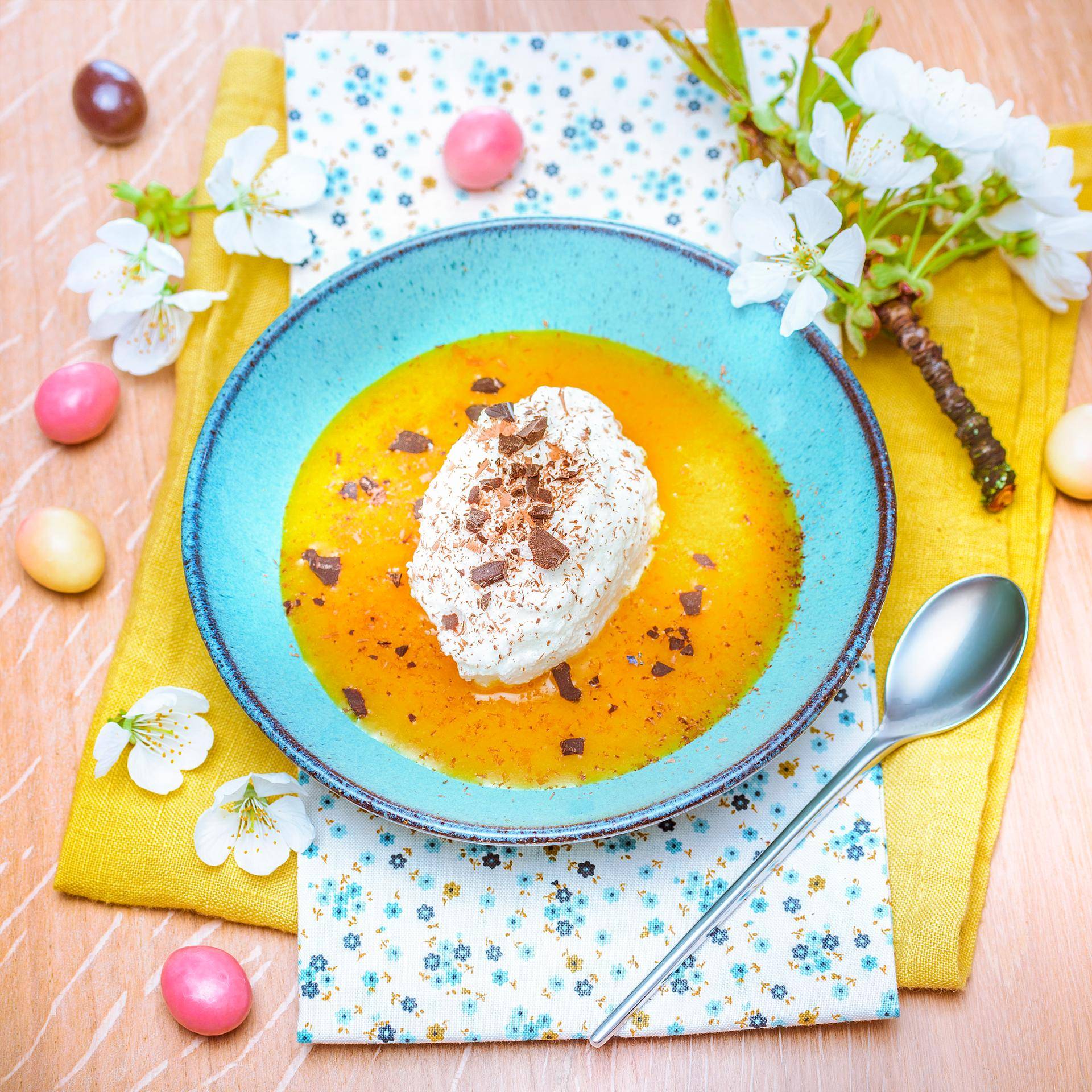 Œufs à la neige à la mangue - Recette Companion Connect | Moulinex