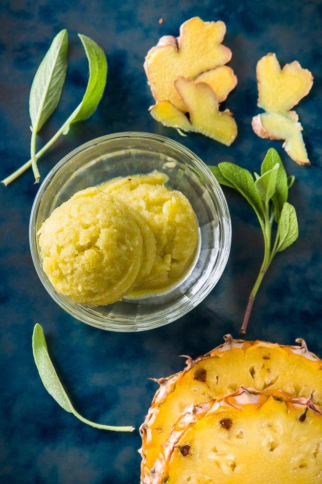Sorbet ananas, gingembre & sauge - Recepten Perfectmix + | Moulinex