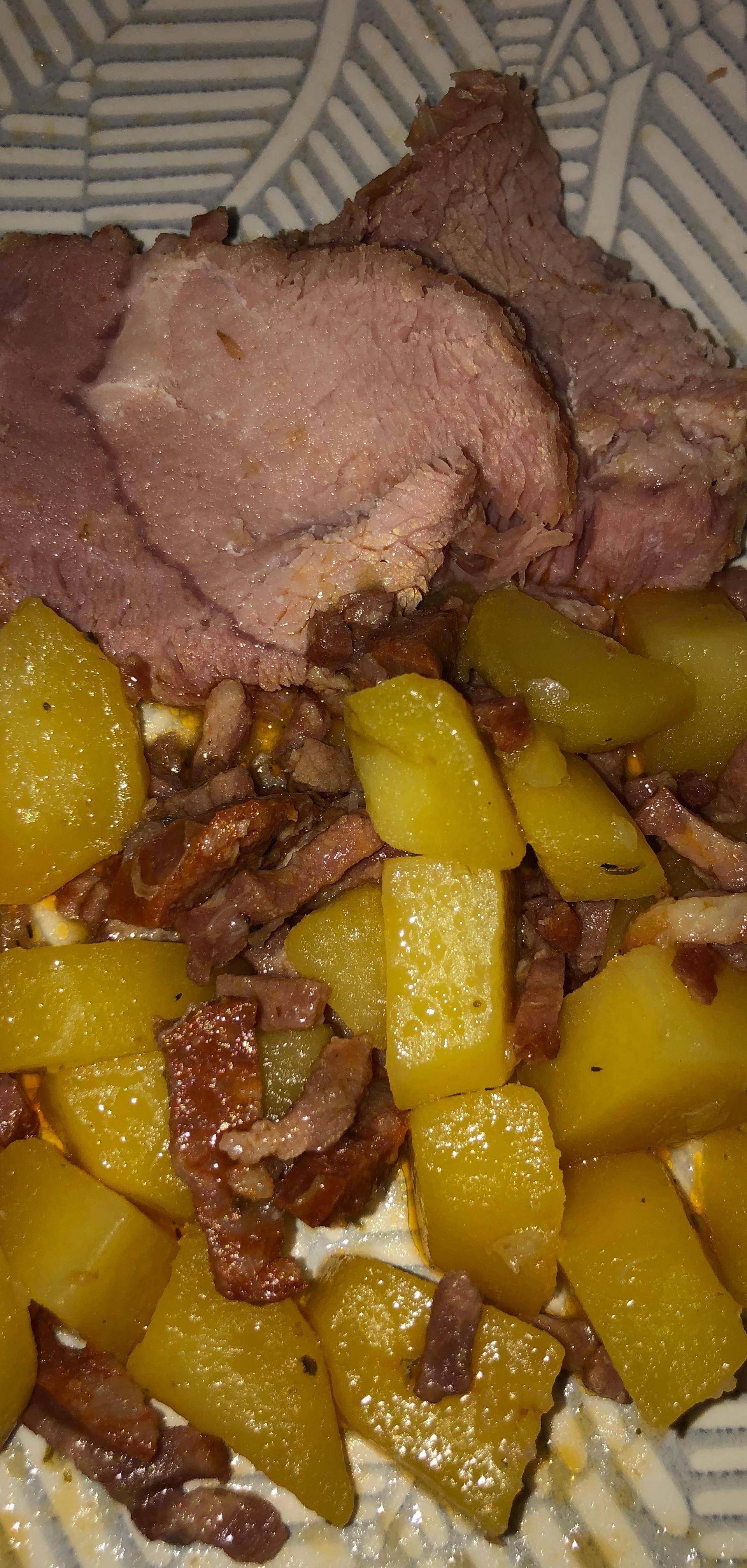 Rôti de porc chorizo lardons et pdt - Recette Cookeo | Moulinex