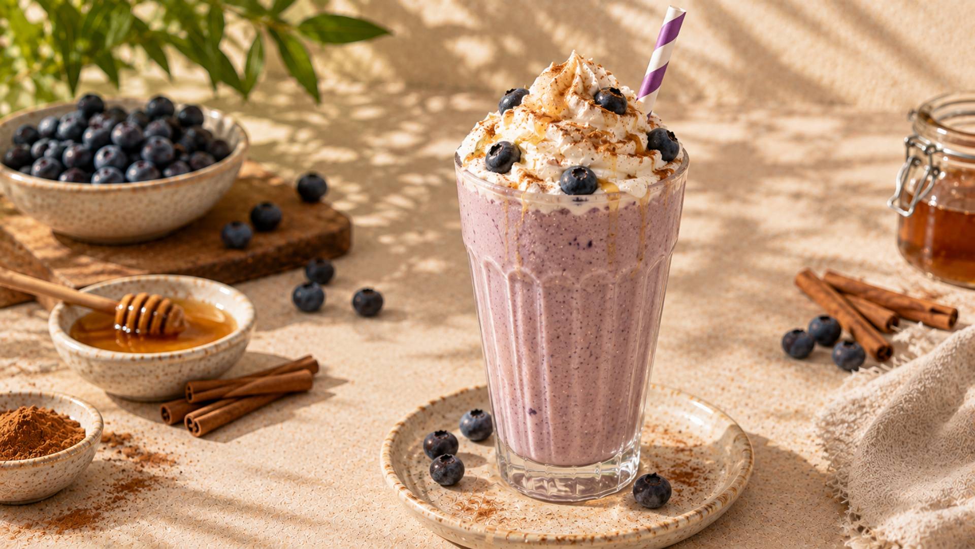 Milkshake à la myrtille et à la cannelle - Recette Freezi | Moulinex