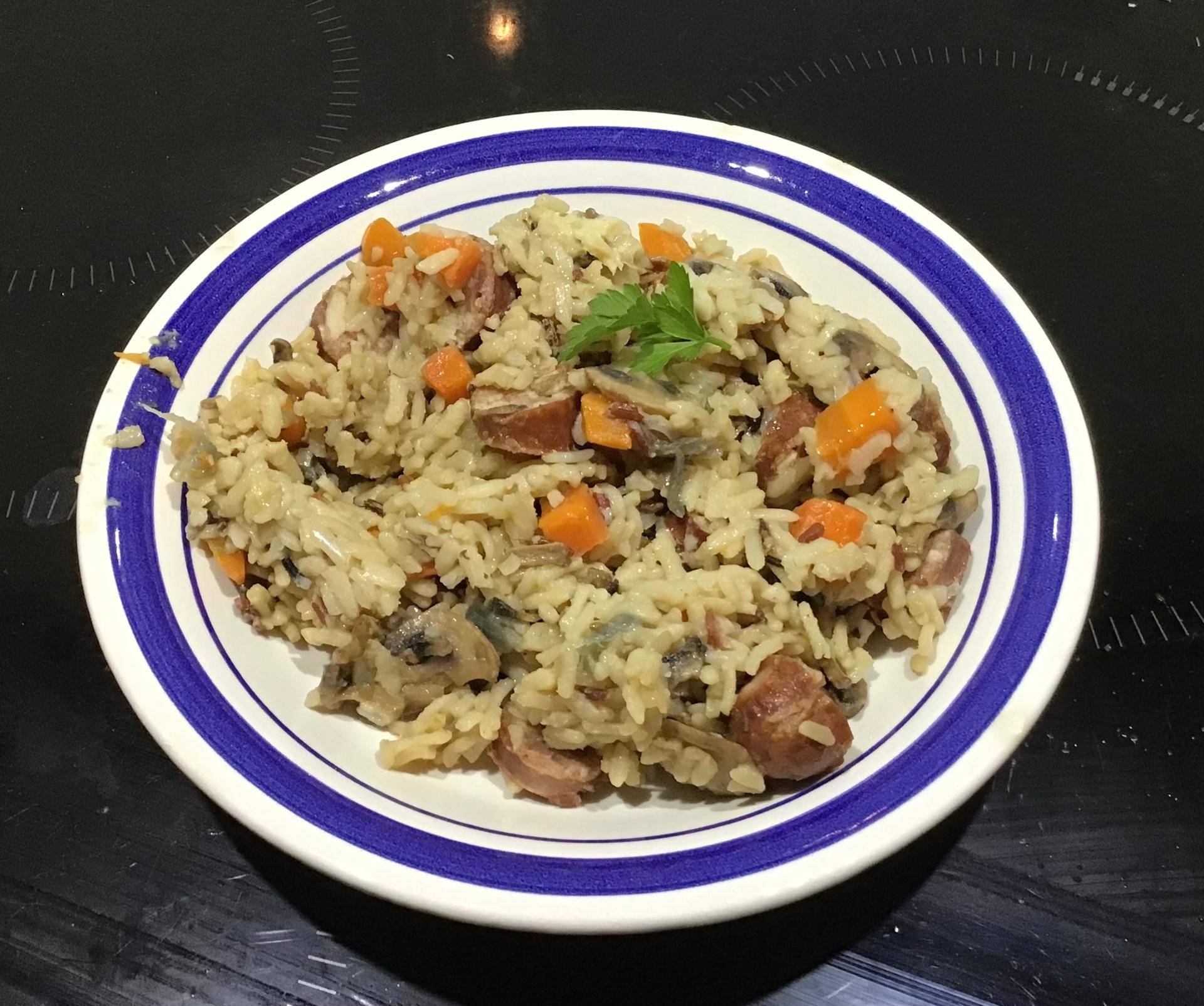 Riz saucisses carottes champignons - Recette Cookeo | Moulinex