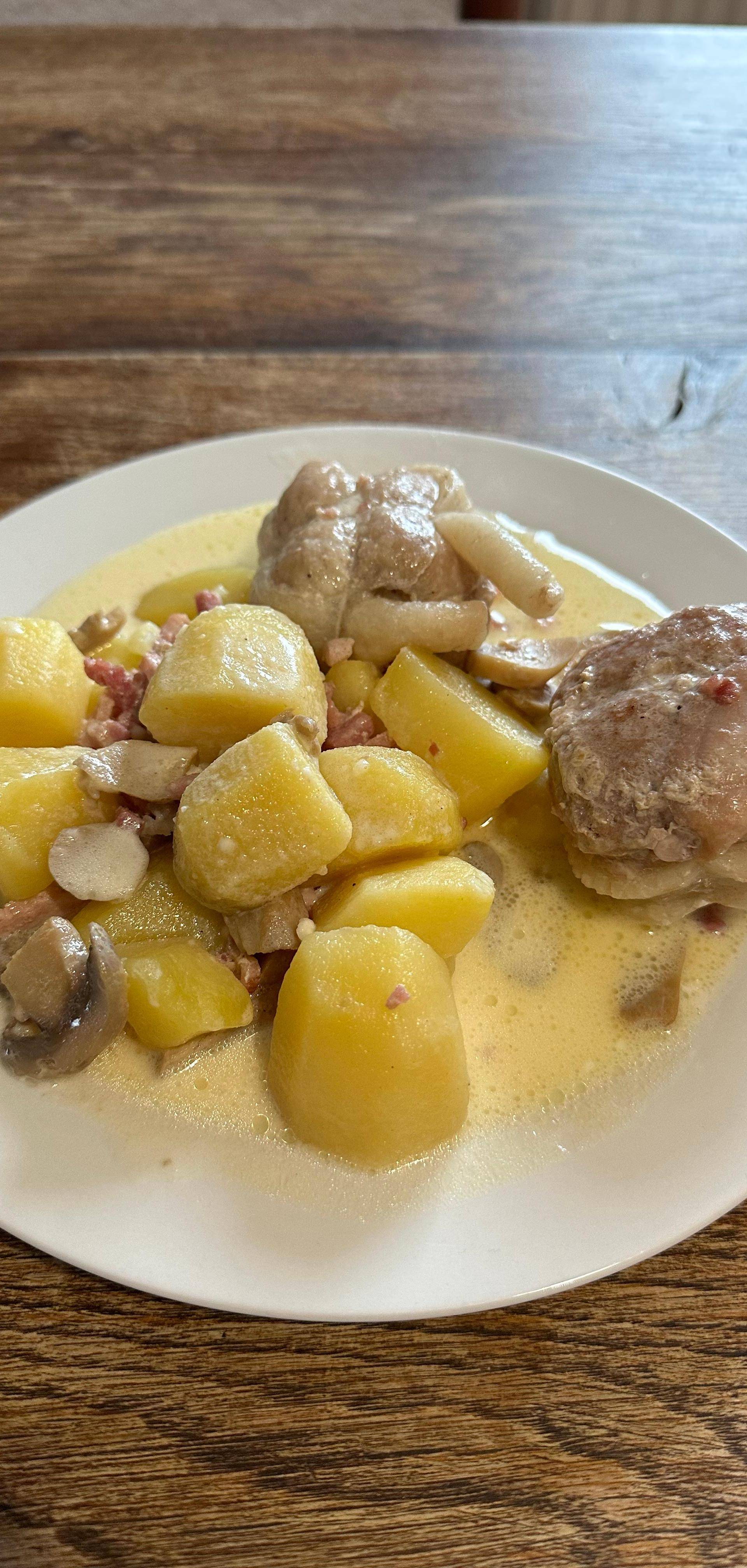 Crépinettes de porc, pomme de terre a la creme - Recette Cookeo V3 | Moulinex