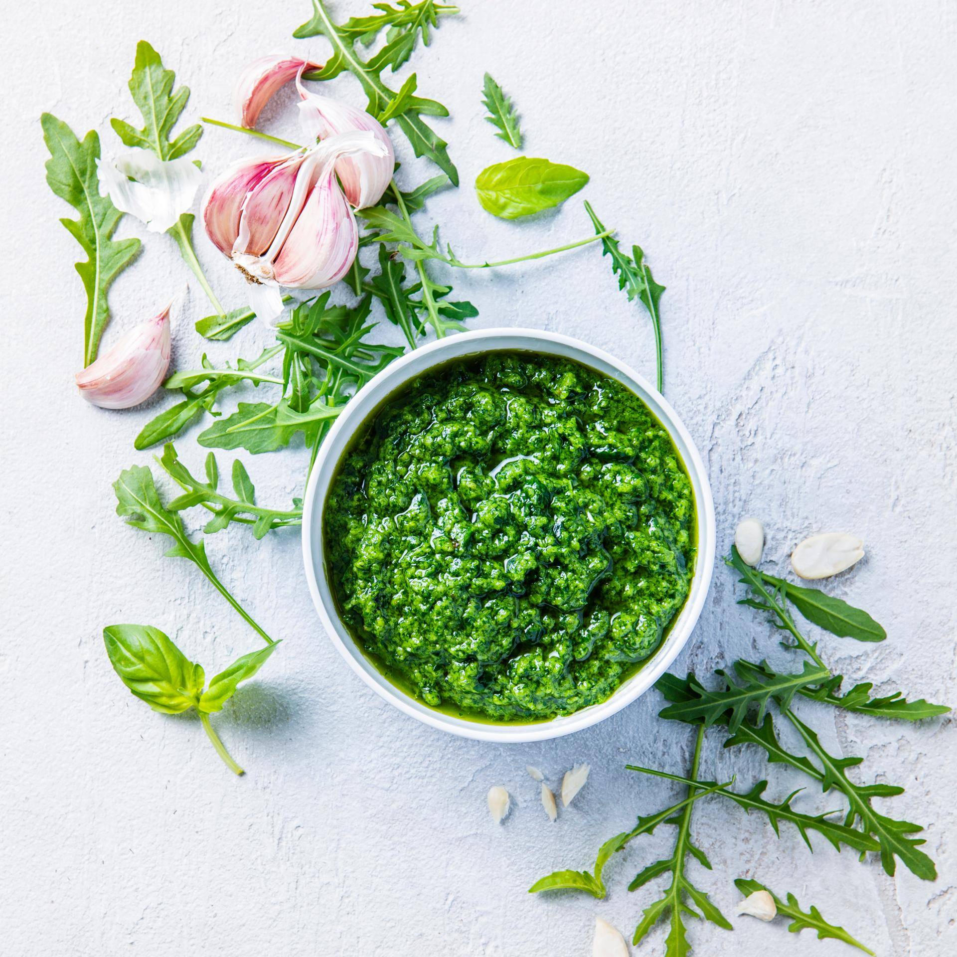 Pesto de roquette aux amandes grillées - Recepten Quickchef | Moulinex