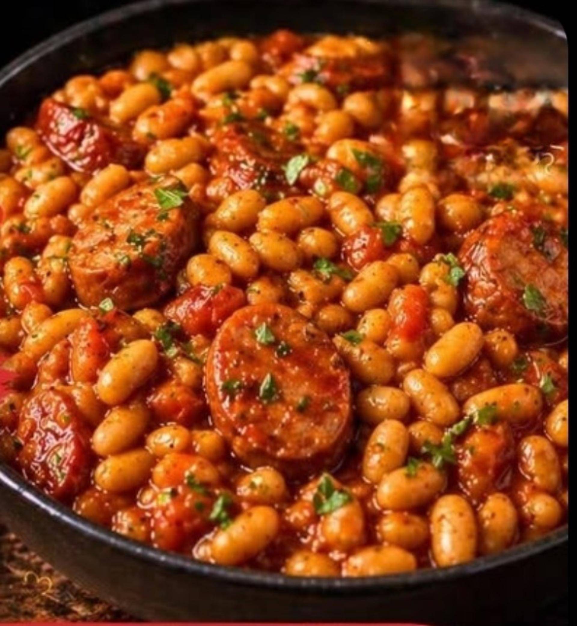 Haricots blancs à la tomate et saucisses - Recette Cookeo | Moulinex