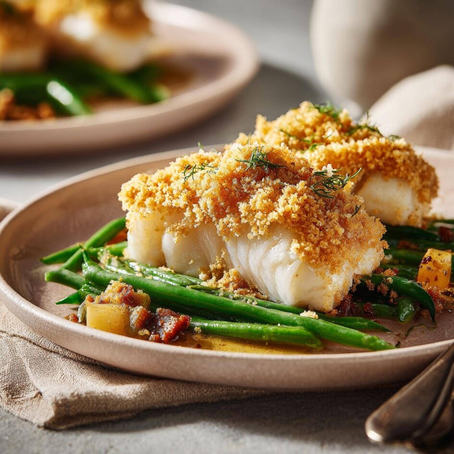 Cabillaud en croûte de cacahuètes & légumes en curry vert - Recette Companion Connect | Moulinex