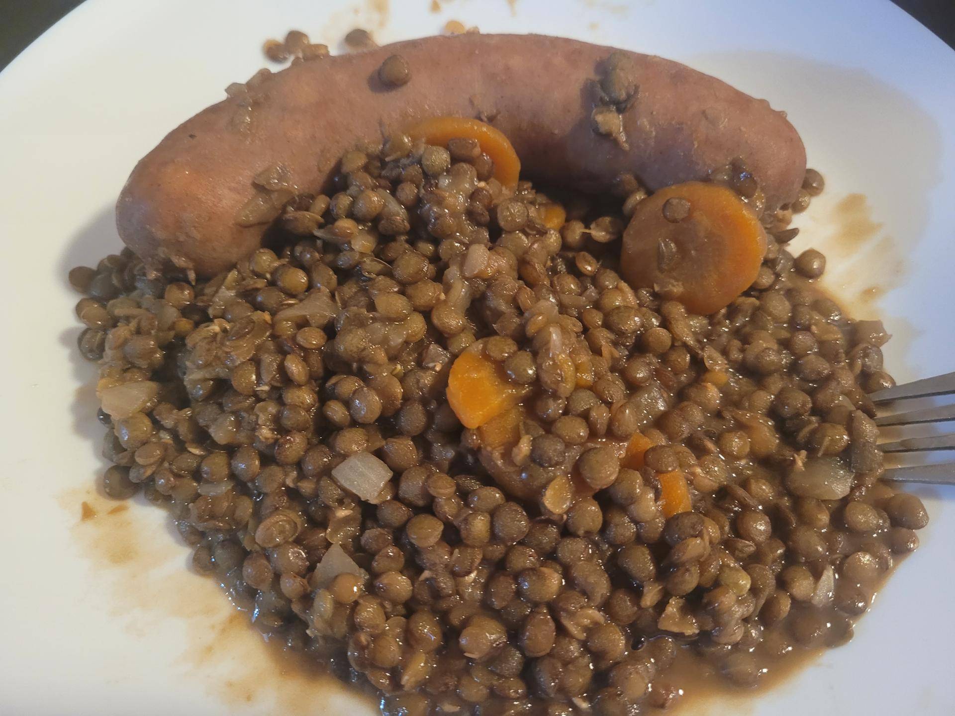 Saucisses lentilles by Vinouche - Recepten Companion Connect XL | Moulinex