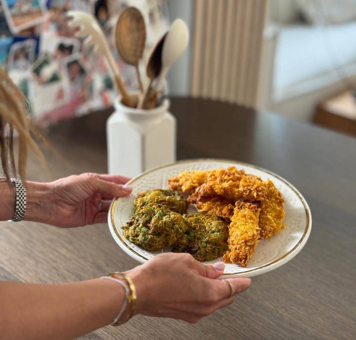 Galettes de légumes et tenders de poulet - Recepten Dual EasyFry | Moulinex