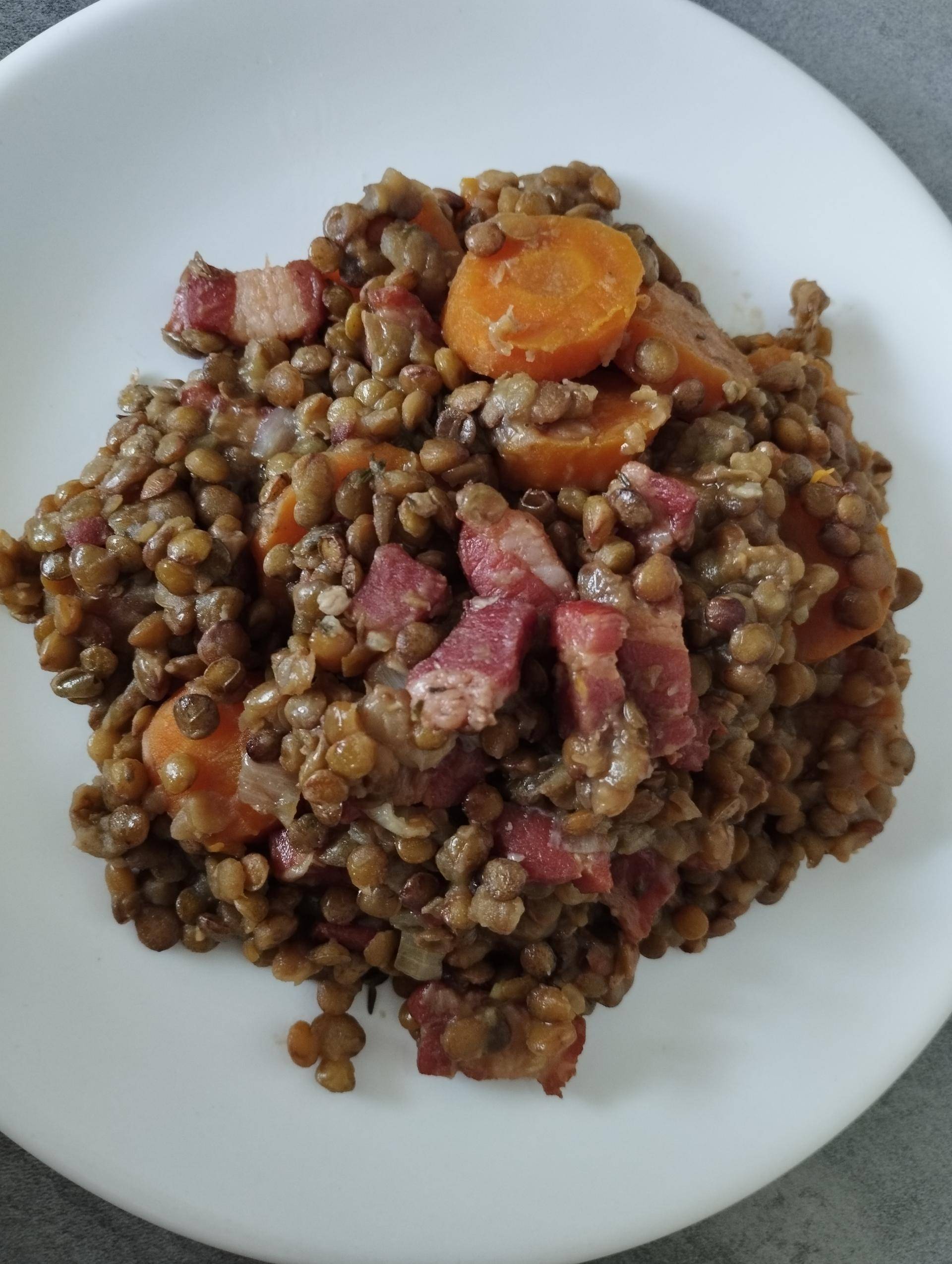Lentille carotte lardon - Recepten Cookeo | Moulinex